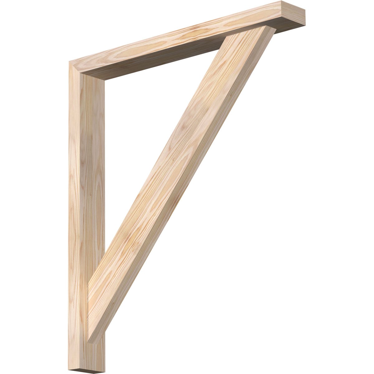 Ekena Millwork 1465027 Traditional block smooth bracket with offset brace 3-1/2-in x 26-in x 30-in Douglas fir Brown Wood Standard bracket