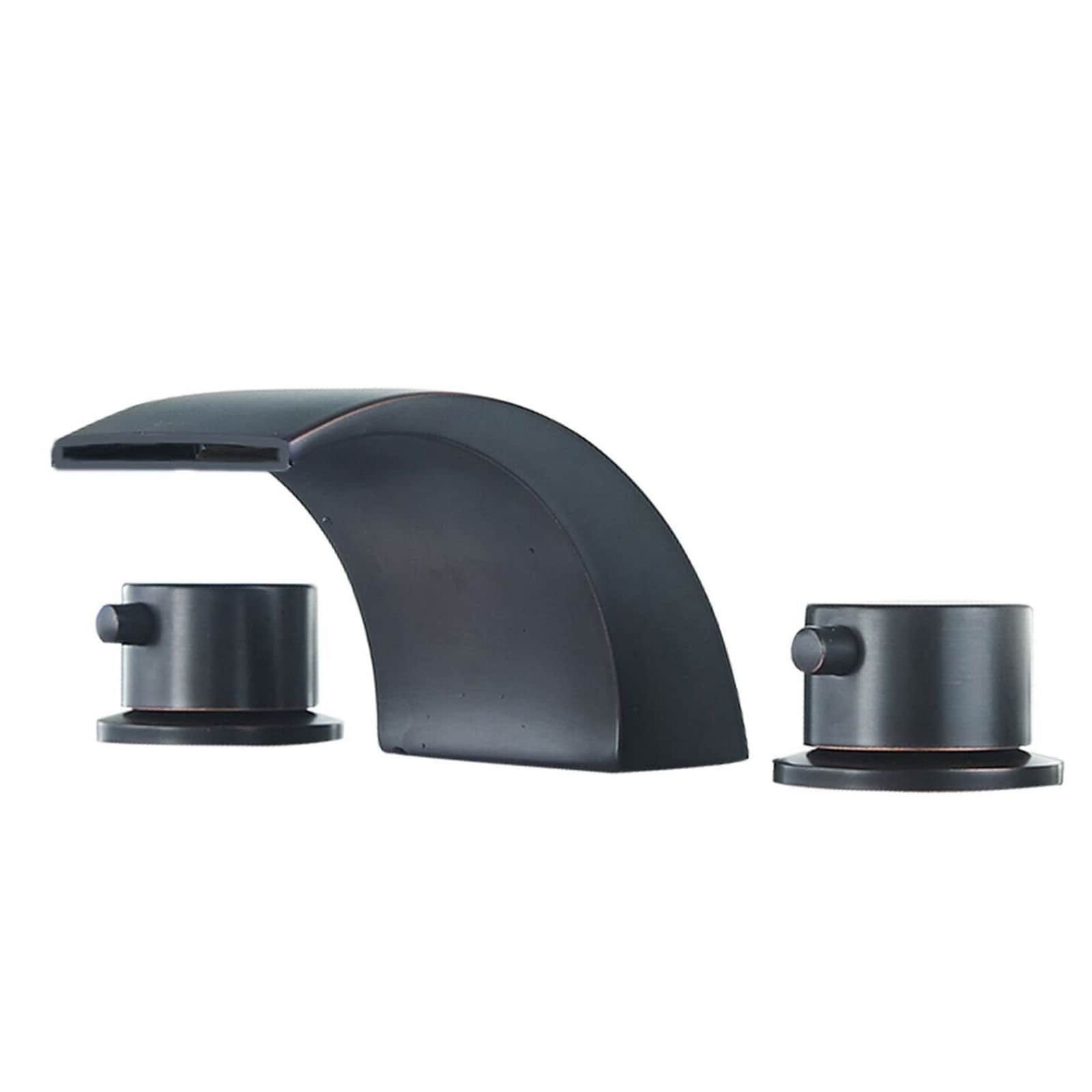 WELLFOR QJ-K-101233N Oil-rubbed Bronze Widespread 2-handle Waterfall Commercial/Residential Handle Bathroom Sink Faucet
