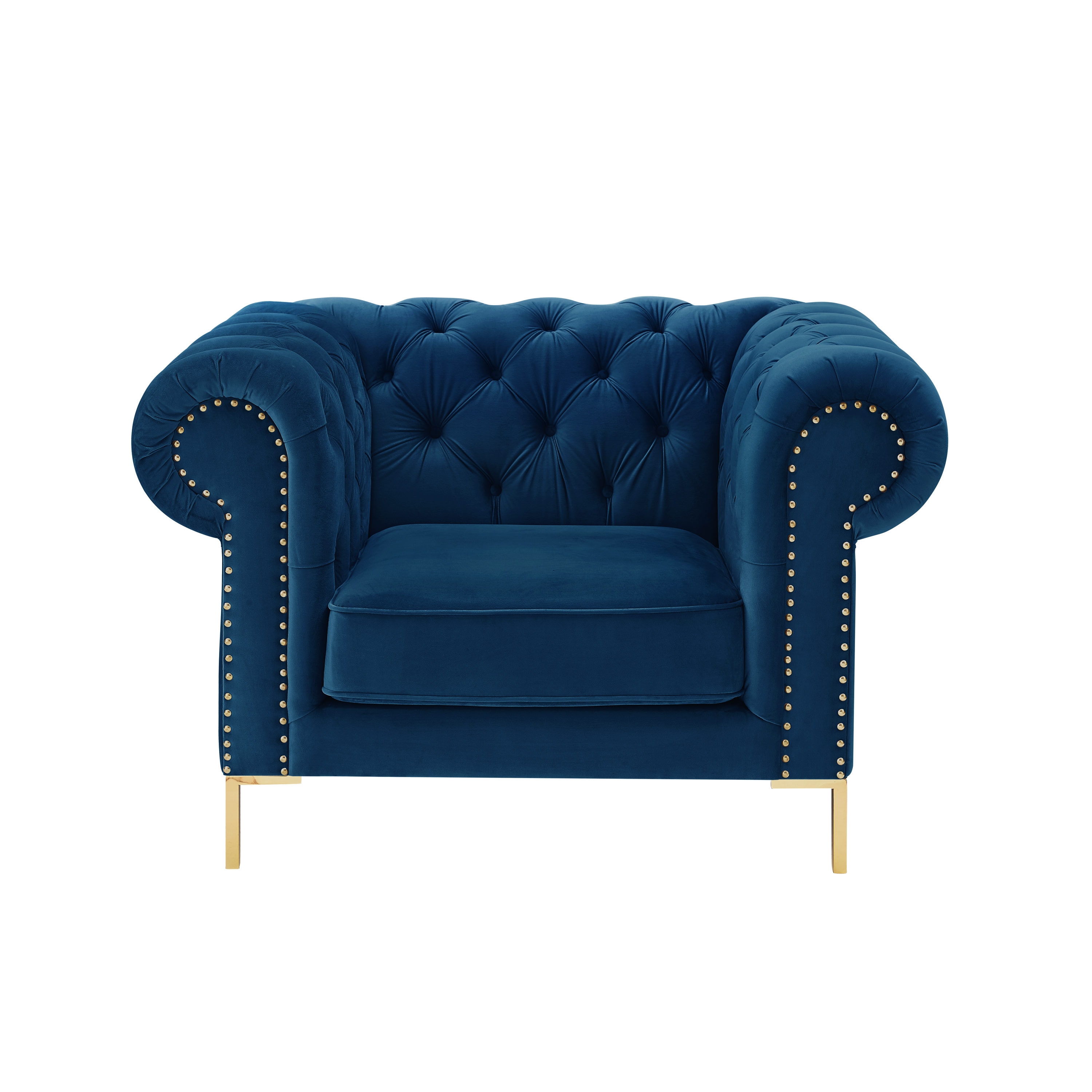 Inspired Home CC310-02NY-LS Modern Navy Velvet Club Chair