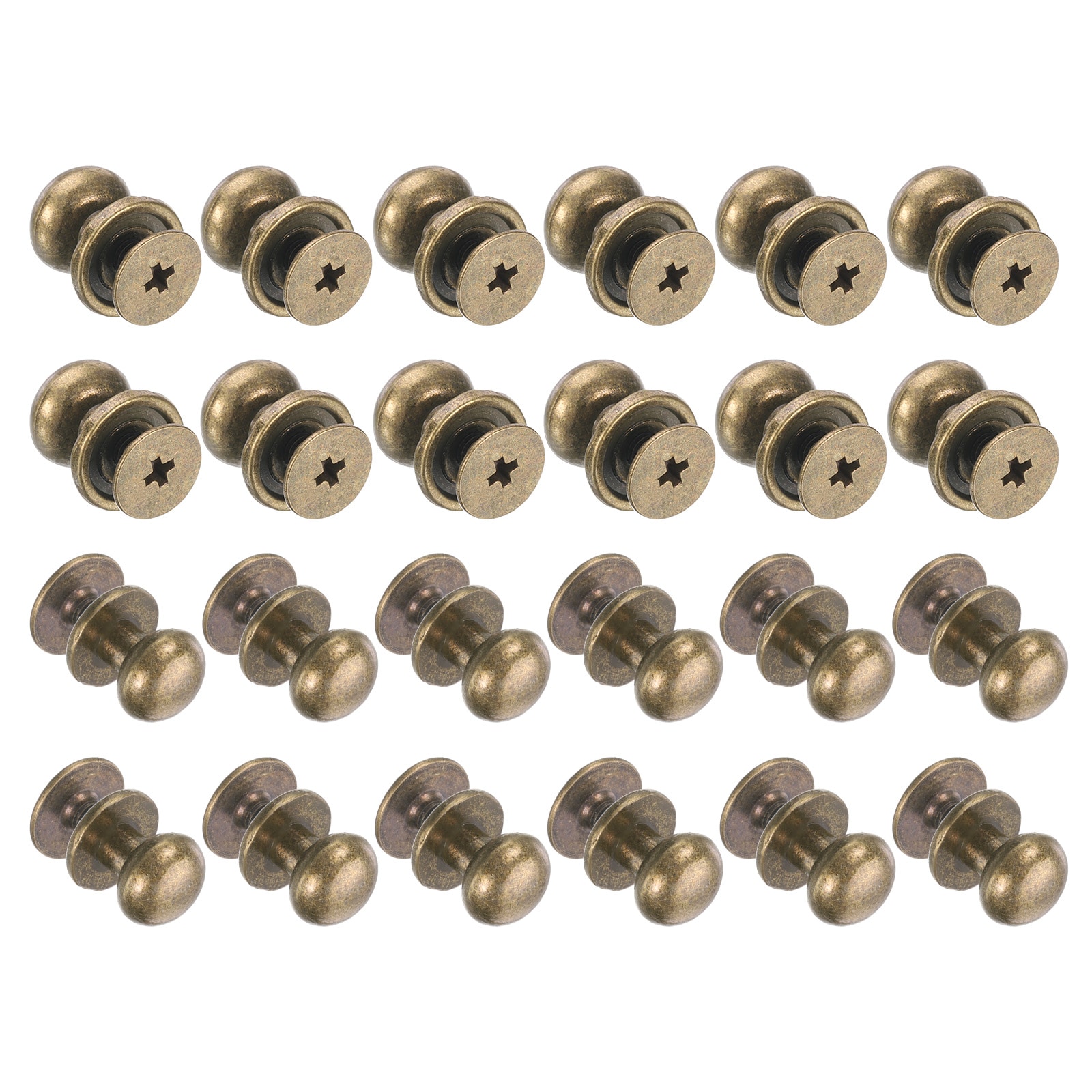 Unique Bargains 24pcs 0.34 Inch x 0.38 Inch Mini Round Knobs Small Drawer Pulls Cabinet Knobs Handles Pulls for Dresser Closet Jewelry Box Gift Cases Bronze #S25093000UX4159