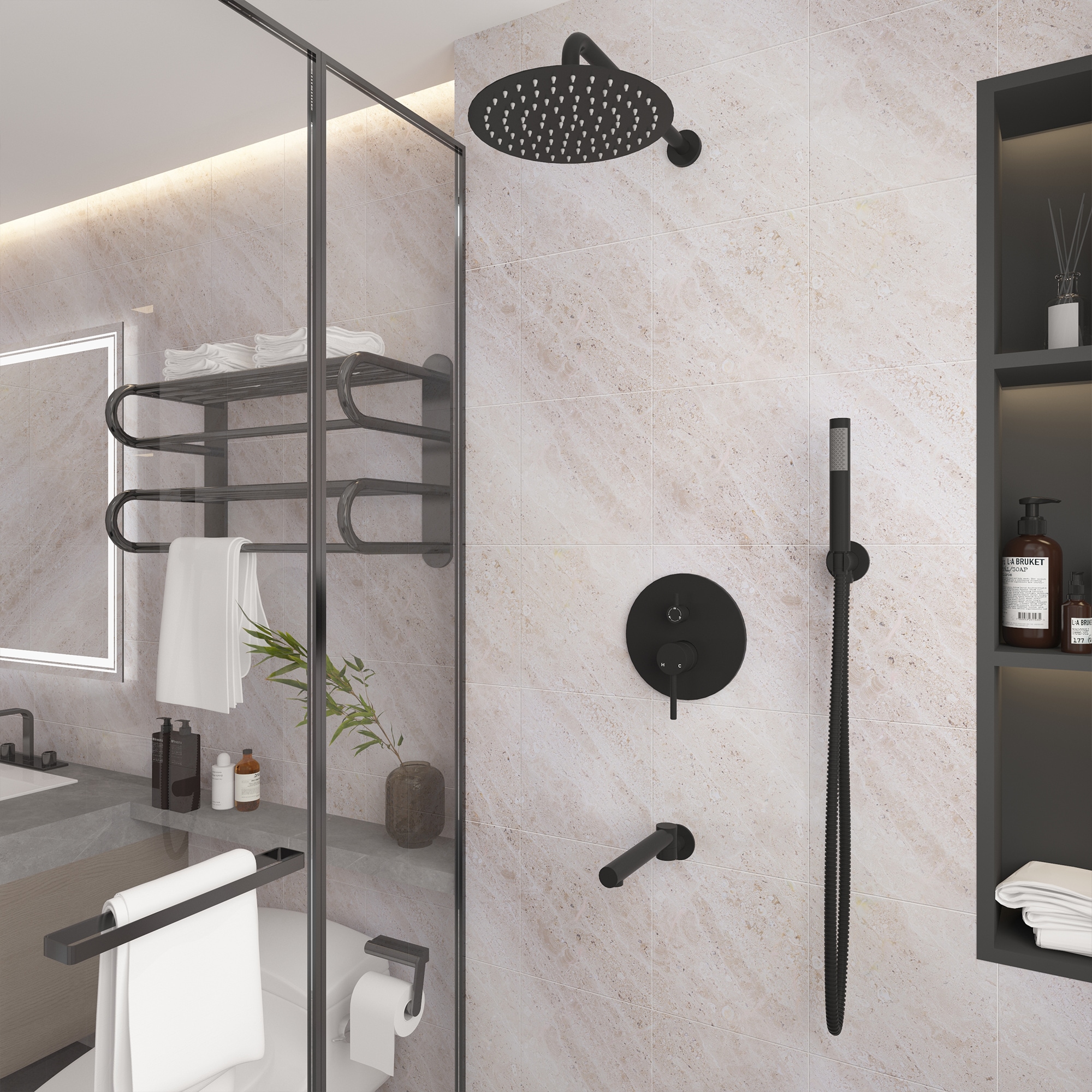 Clihome CHMS-12MB-A3808 Showerhead-Bar-Panels - View #8