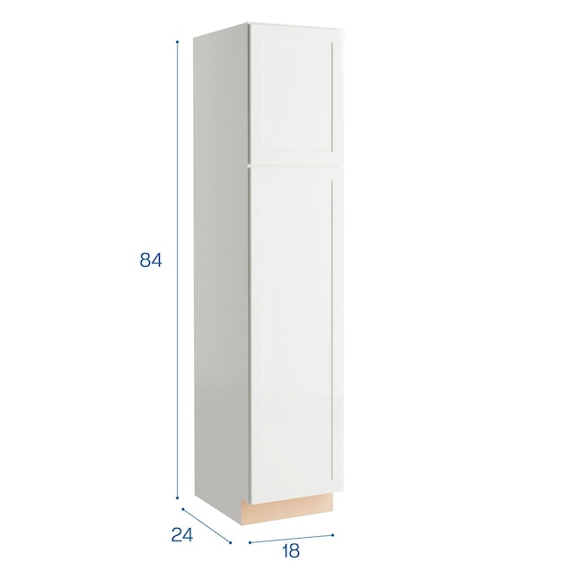 Project Source Conway 18-in W x 84-in H x 24-in D White Door Pantry ...