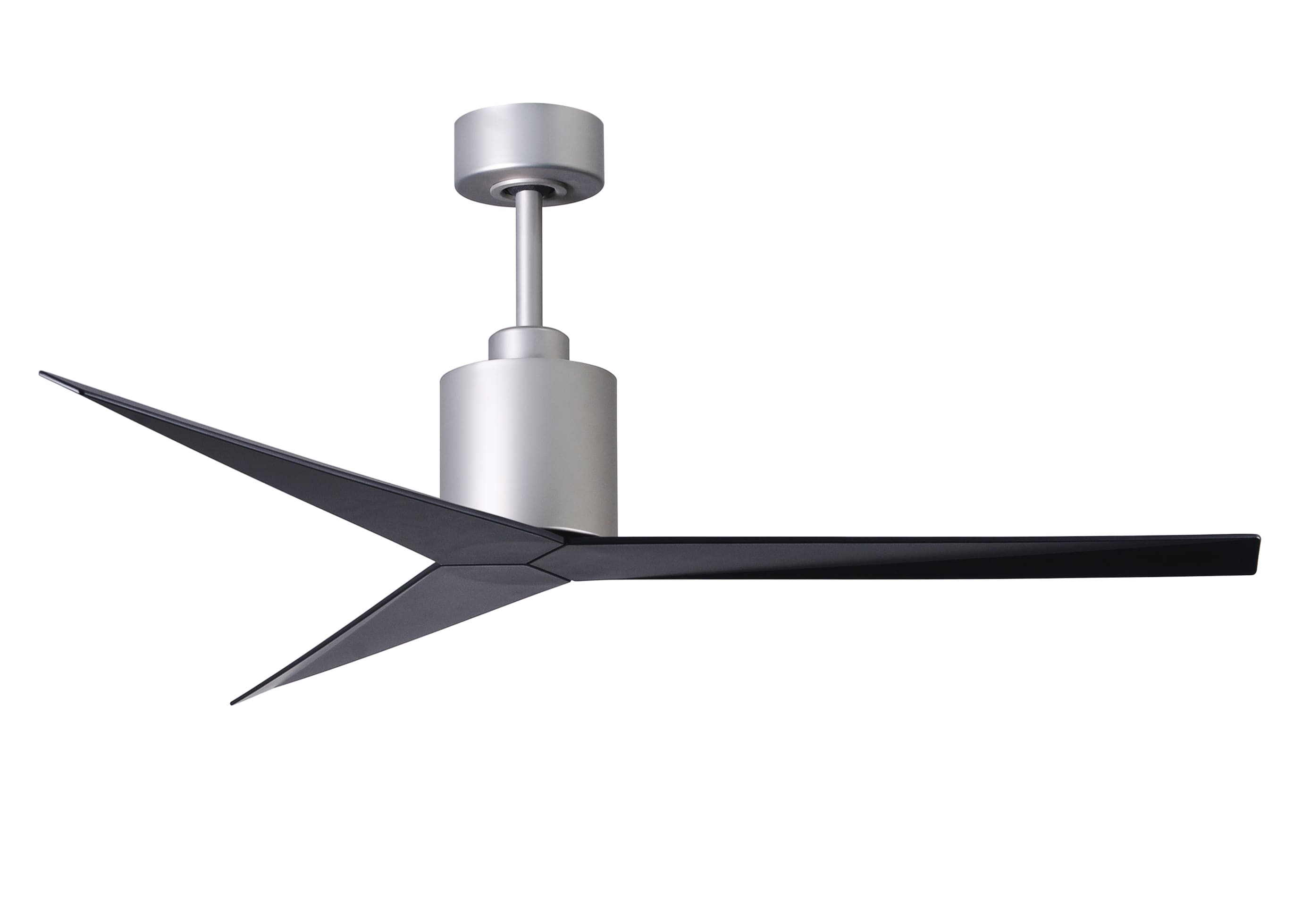 Matthews Fan Company EK-BN-BK Eliza 56-in Outdoor Brushed Nickel with Matte Black Blades Ceiling Fan Without Light - Remote Included ( 3 -Blade )
