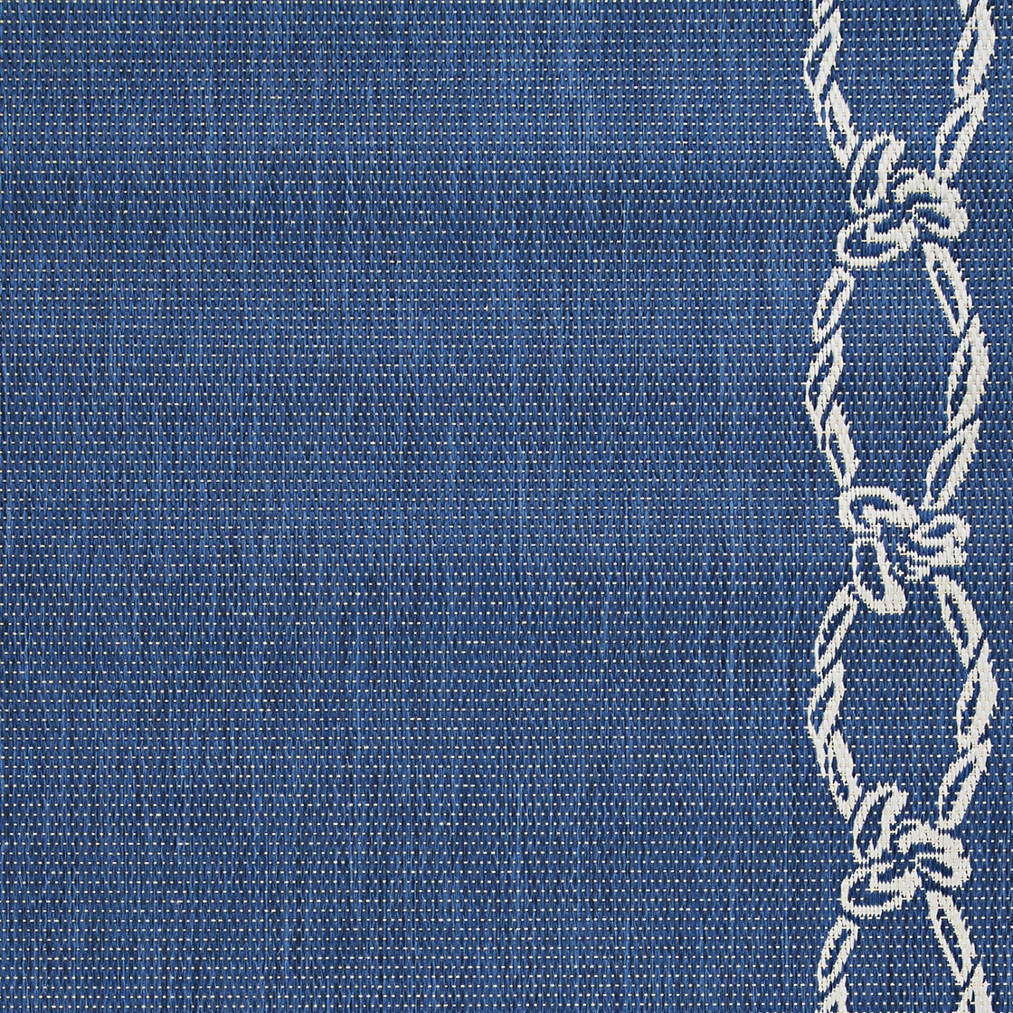 Ivory and Indigo Flat Woven Rope Knot Area Rug