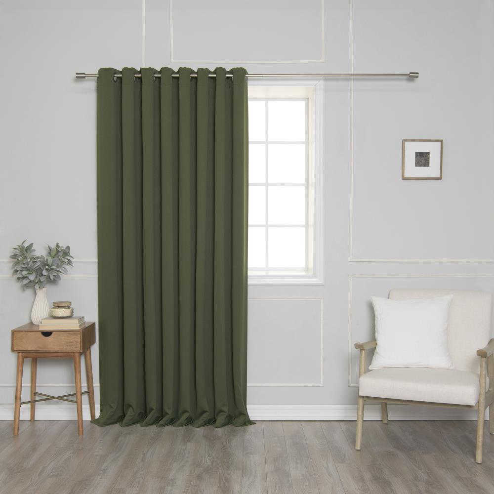 Best Home Fashion GR-WD-FR-100X96-MOSS 96-Inches Moss Blackout Grommet Single curtain panel