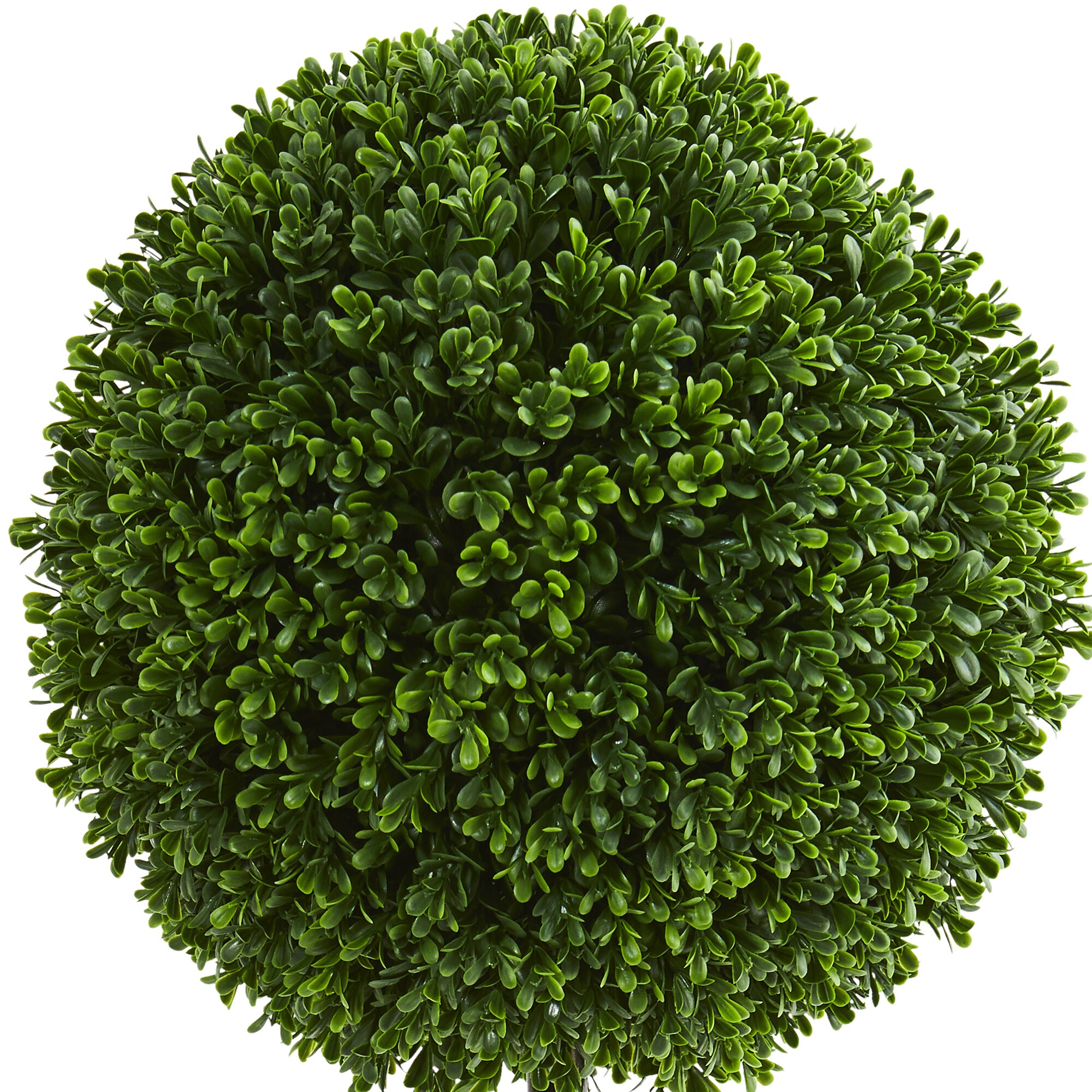 Compact Green Plastic Boxwood Topiary for Outdoor Decor