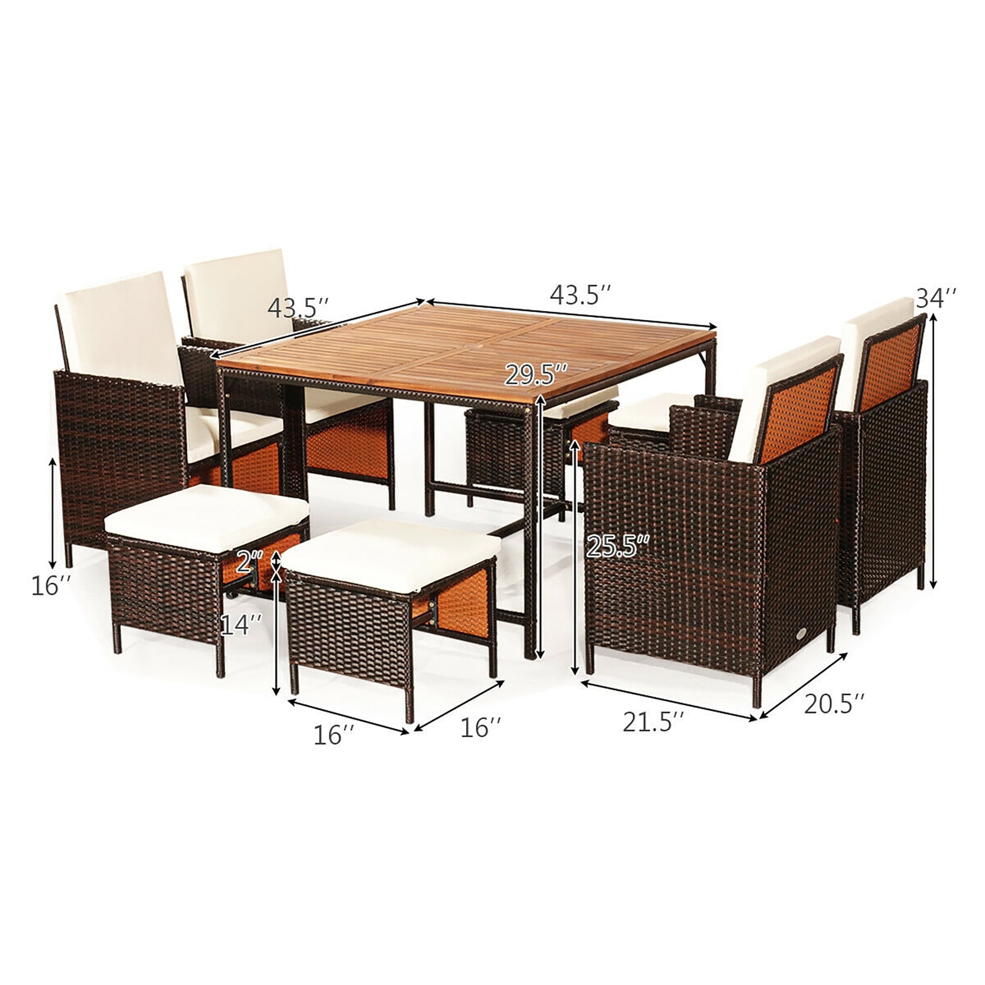 Forclover HYFW-674WH+ Patio-Dining-Sets - View #2