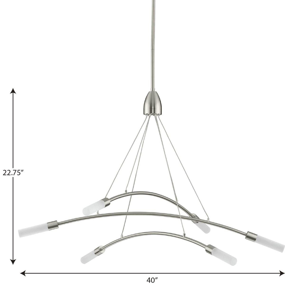 Kylo 6-Light Brushed Nickel LED Chandelier with Frosted Acrylic Shades