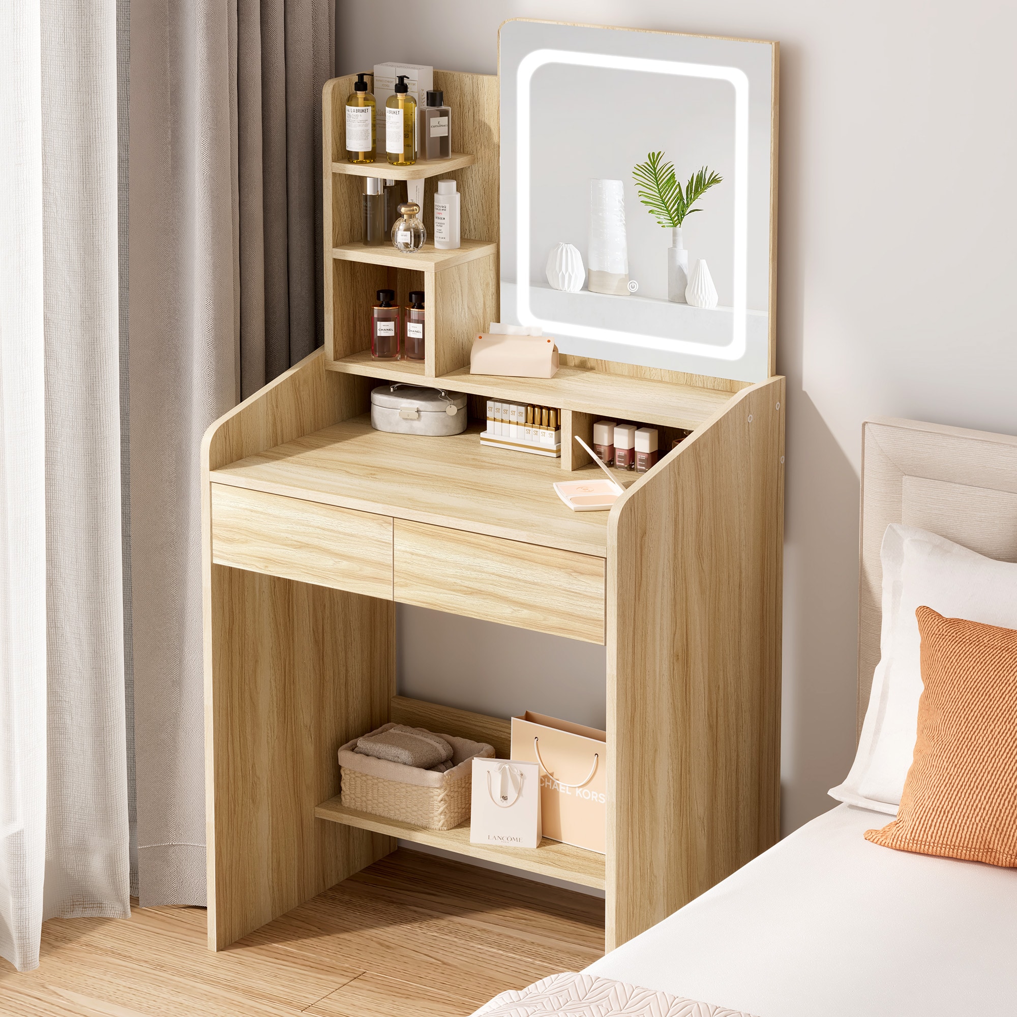 JEAREY JE-TYDR-GY-F 23.6-in Wood Makeup Vanity