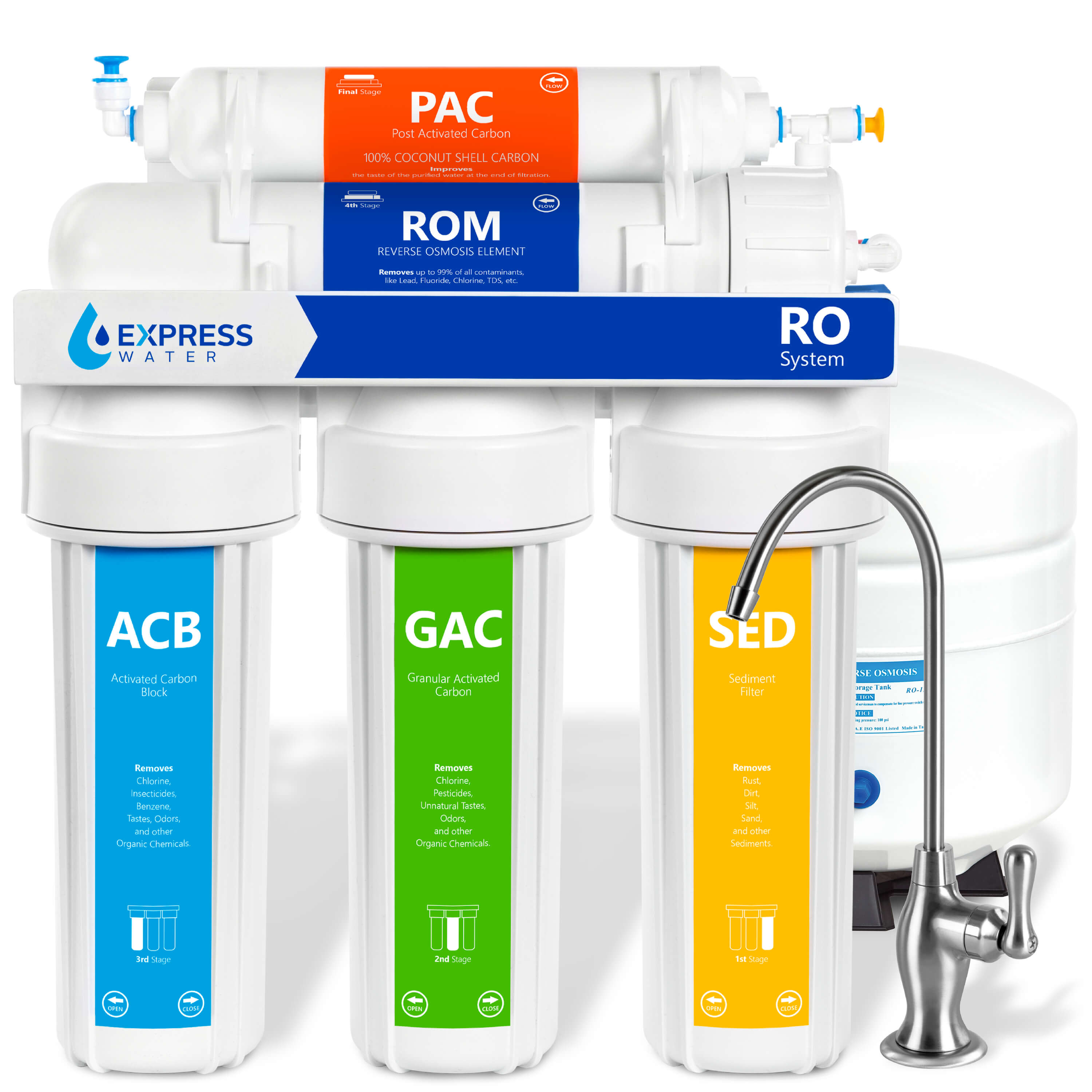 Express Water RO10D RO10D 5-stage Multi-method Reverse Osmosis Filtration System