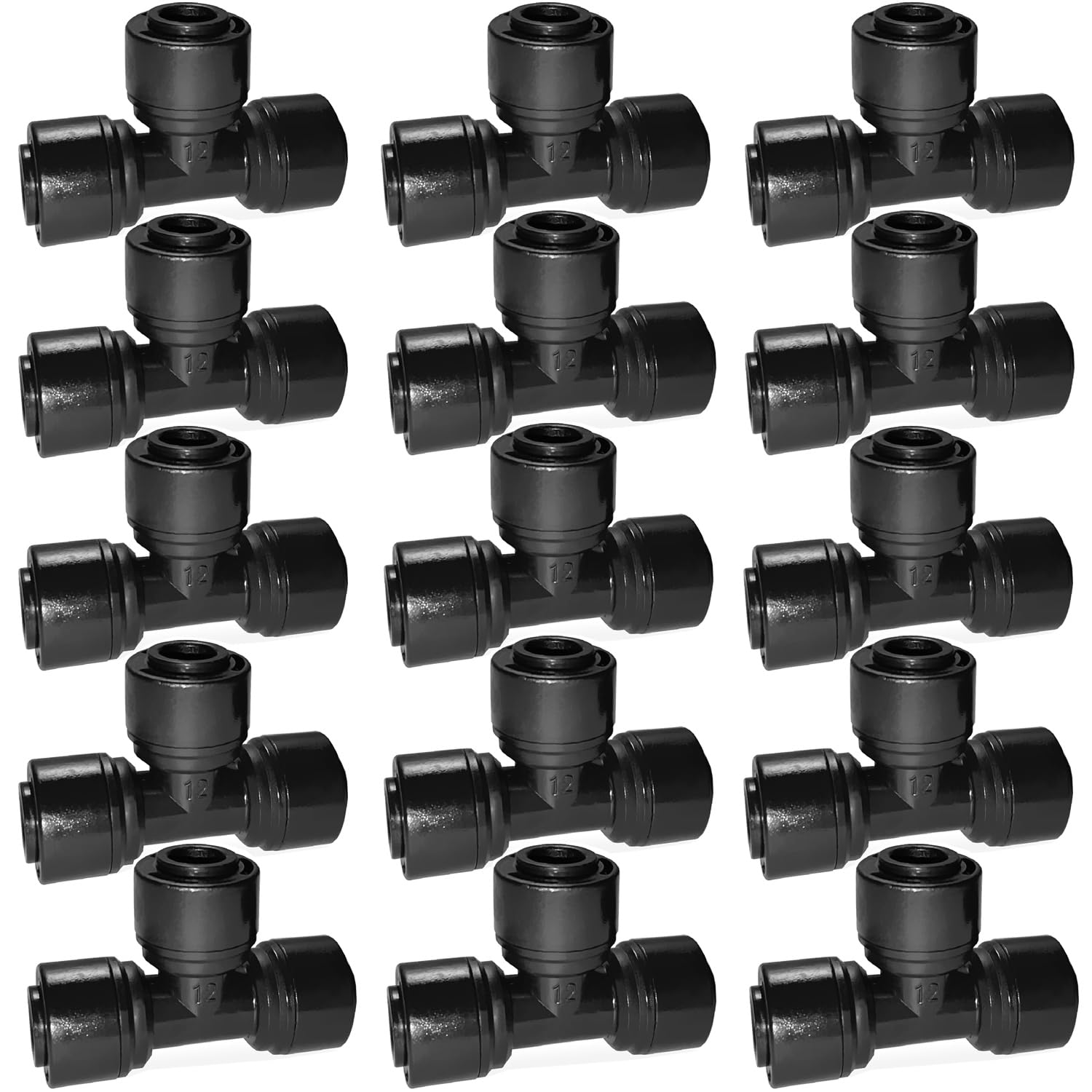 KIWDZFU  15 pack Quick Connect Tee Connector for Quarter Inch Irrigation Pipe Leak Free Fitting for Drip or Sprinkler System Durable Plastic