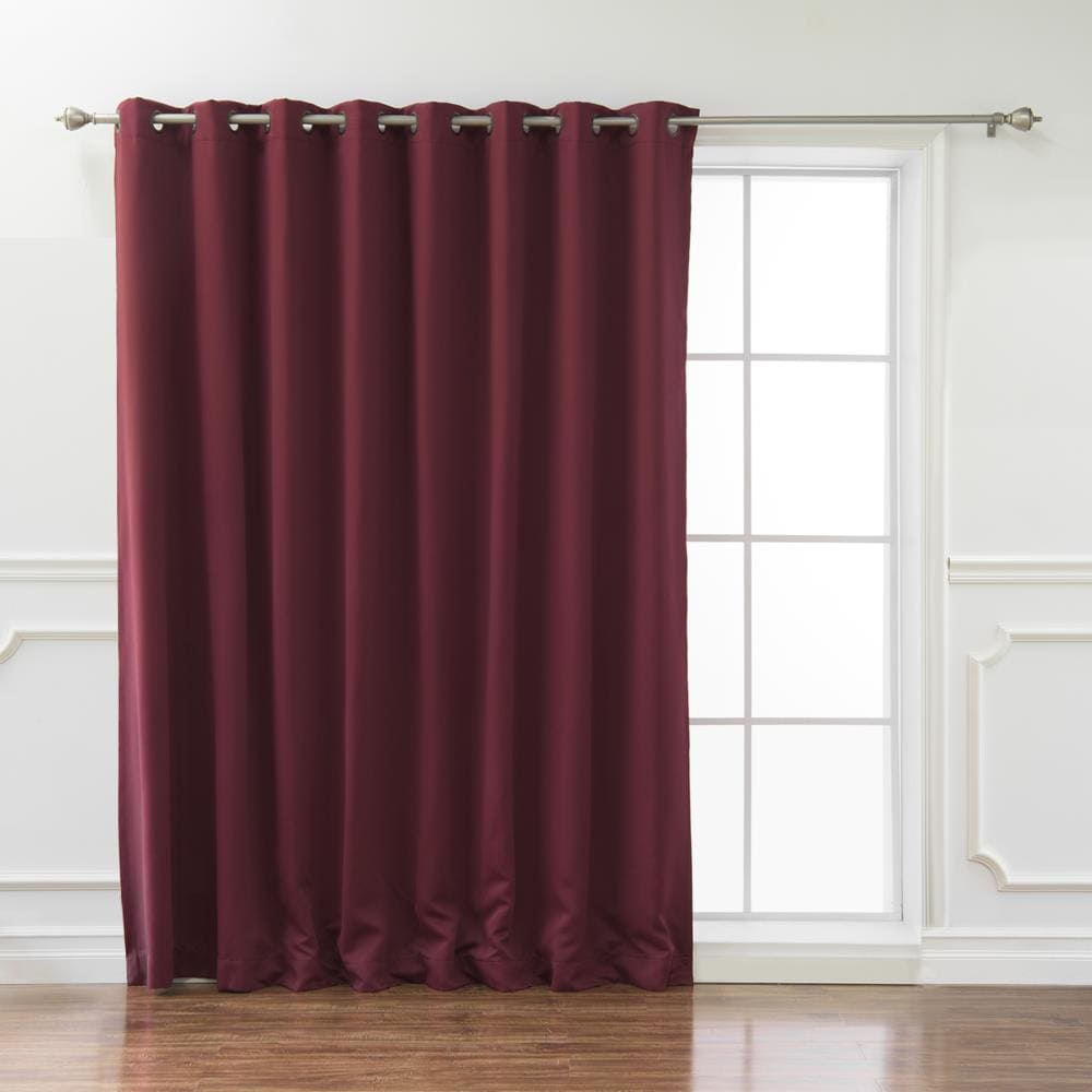 Best Home Fashion GR-WIDE-100X96-BURG 96-Inches Burgundy Blackout Grommet Single curtain panel