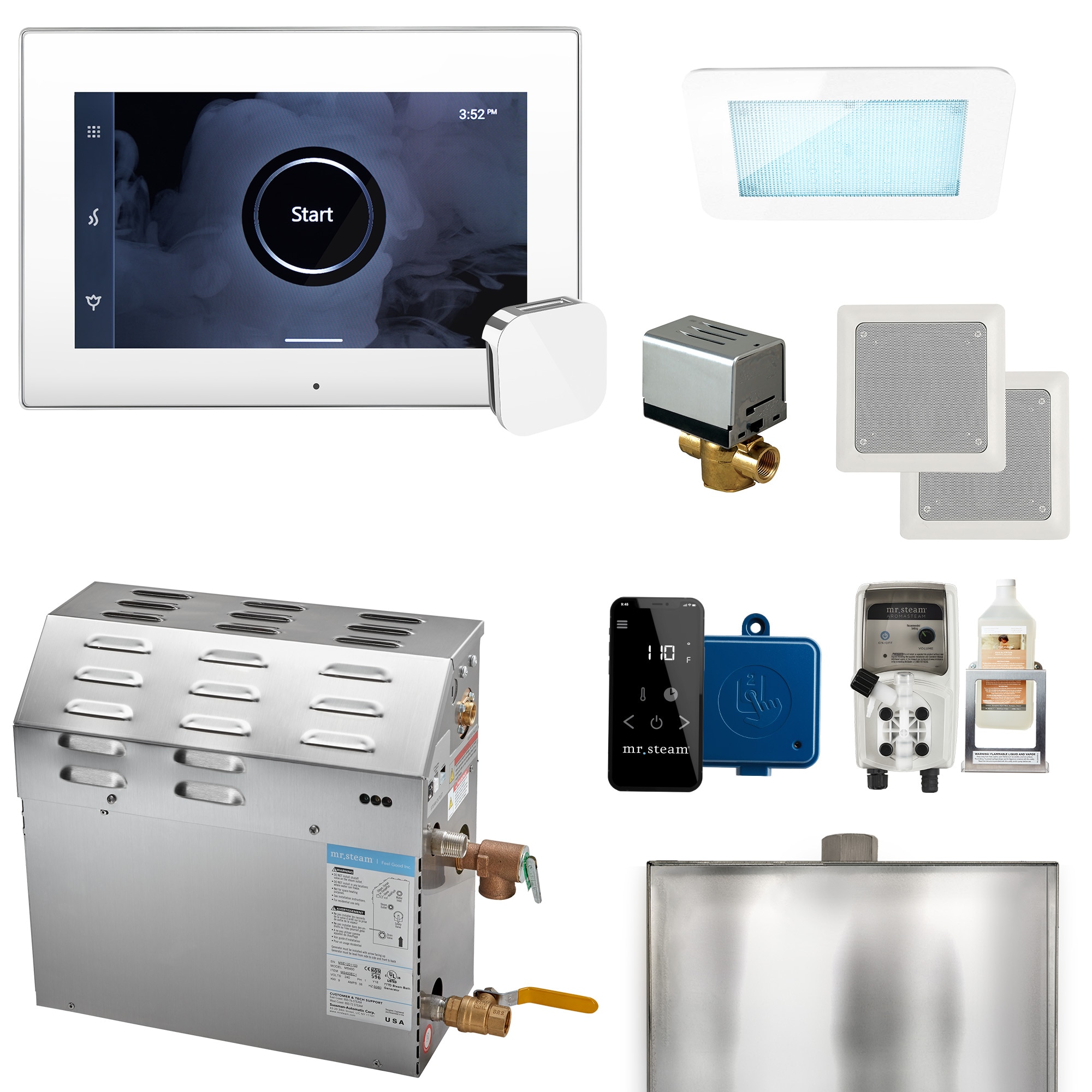 Mr. Steam 09C1ANABBFJ 9000-watt White Polished Chrome Steam Generator Control Kit