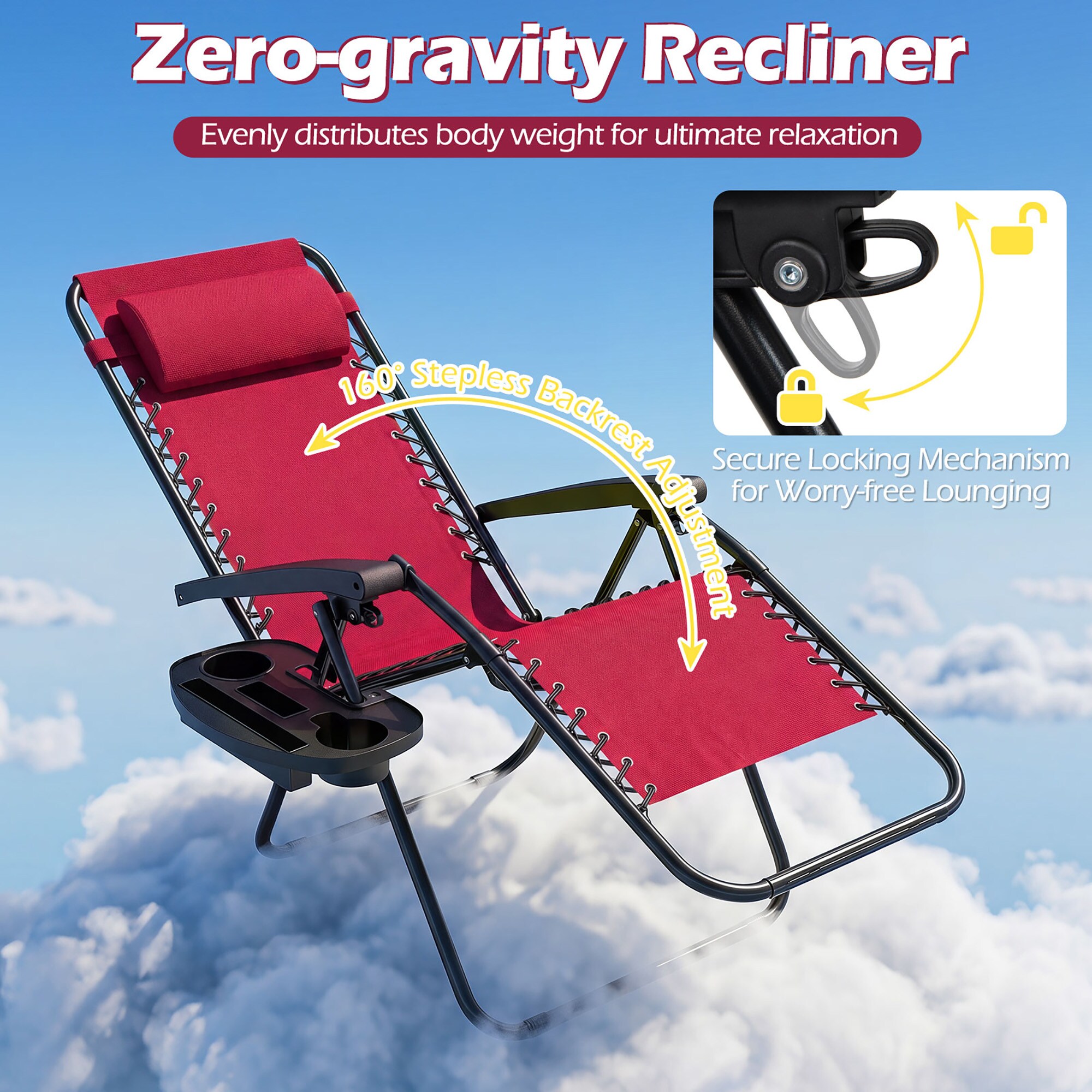 Costway HCST15658 Beach-Camping-Chairs - View #7