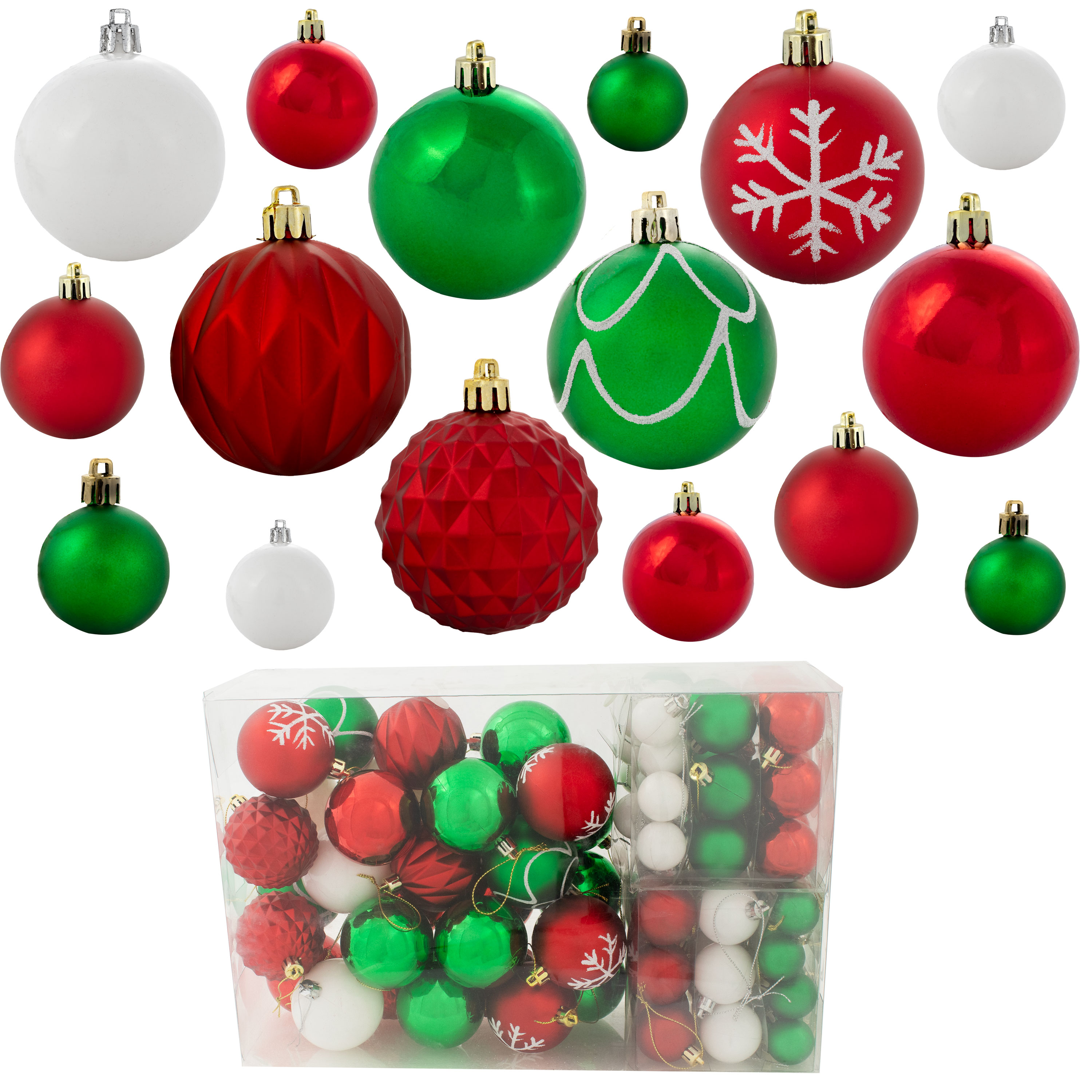 Sunnydaze Decor SME-9641 100 -Pack Multiple colors/finishes (assorted) Indoor Ornament set Shatterproof