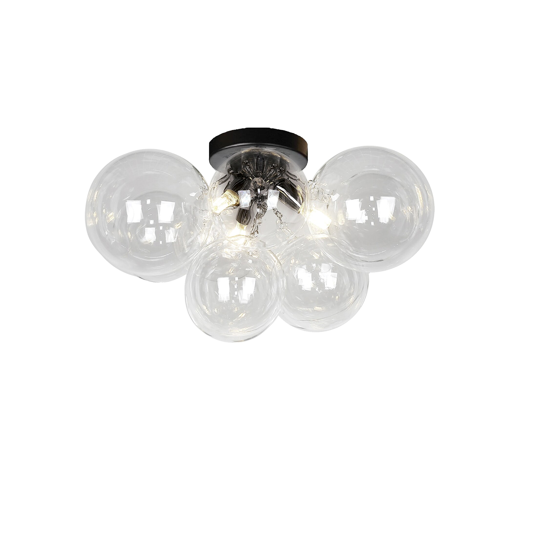 Dainolite CMT-143FH-CLR-MB Comet 3 -Light 14.25-in Matte Black Flush Mount Light