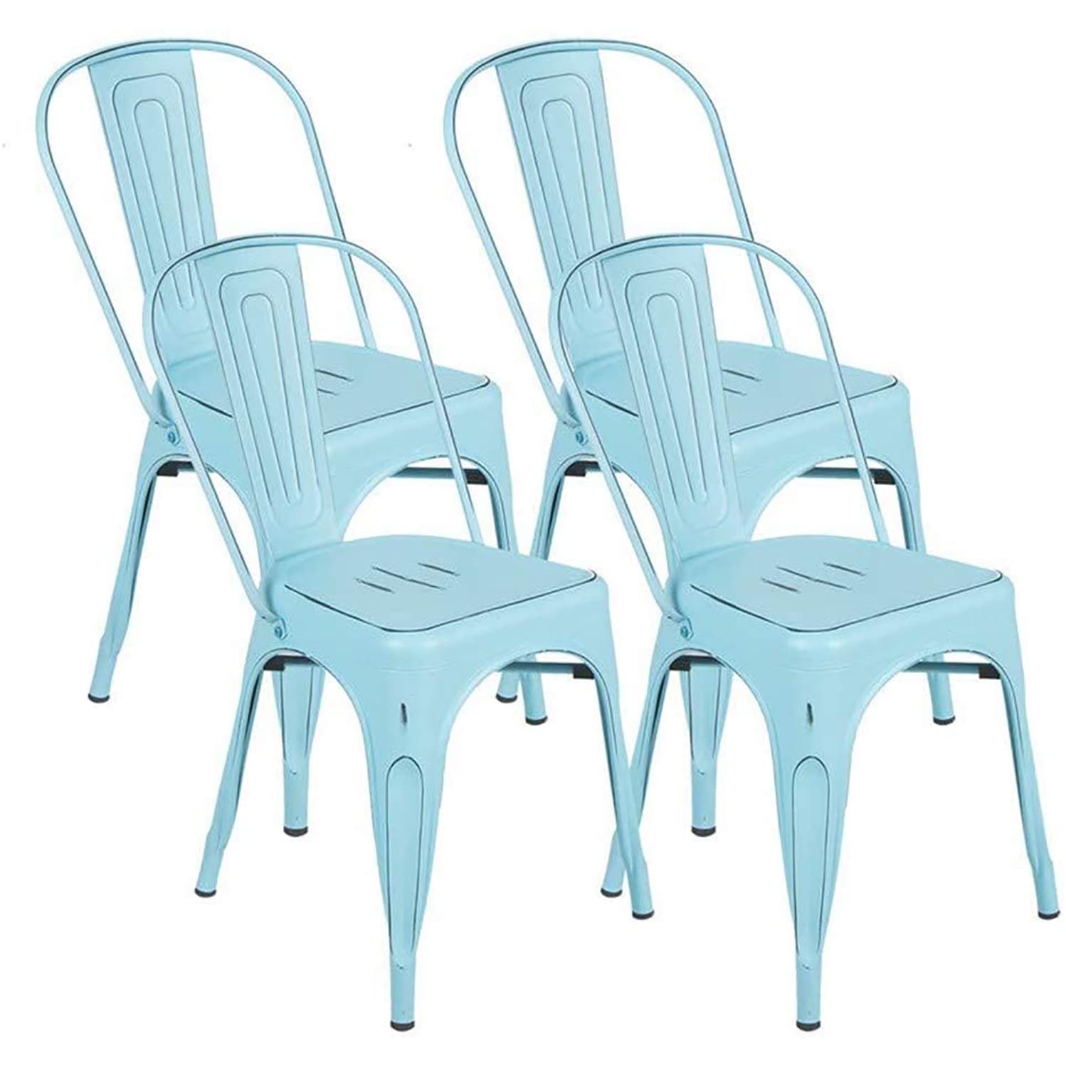 CASAINC YY0002A-LB Set of 4 Contemporary/Modern Side Chair (Metal Frame)