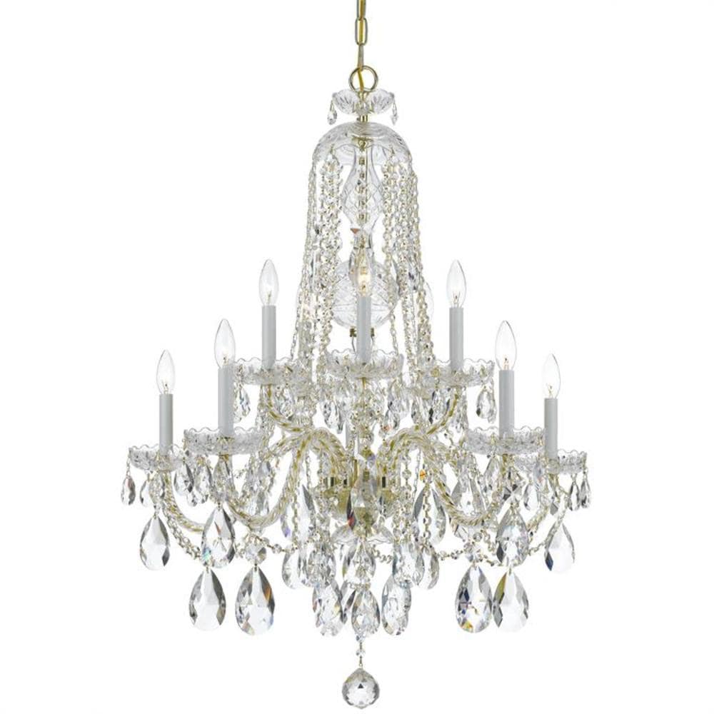 Crystorama 1110-PB-CL-MWP Traditional Crystal 10 -Light Polished Gold Traditional Crystal For Use in Bedrooms, Dining Rooms, Foyers, Kitchens, Living Rooms Chandelier