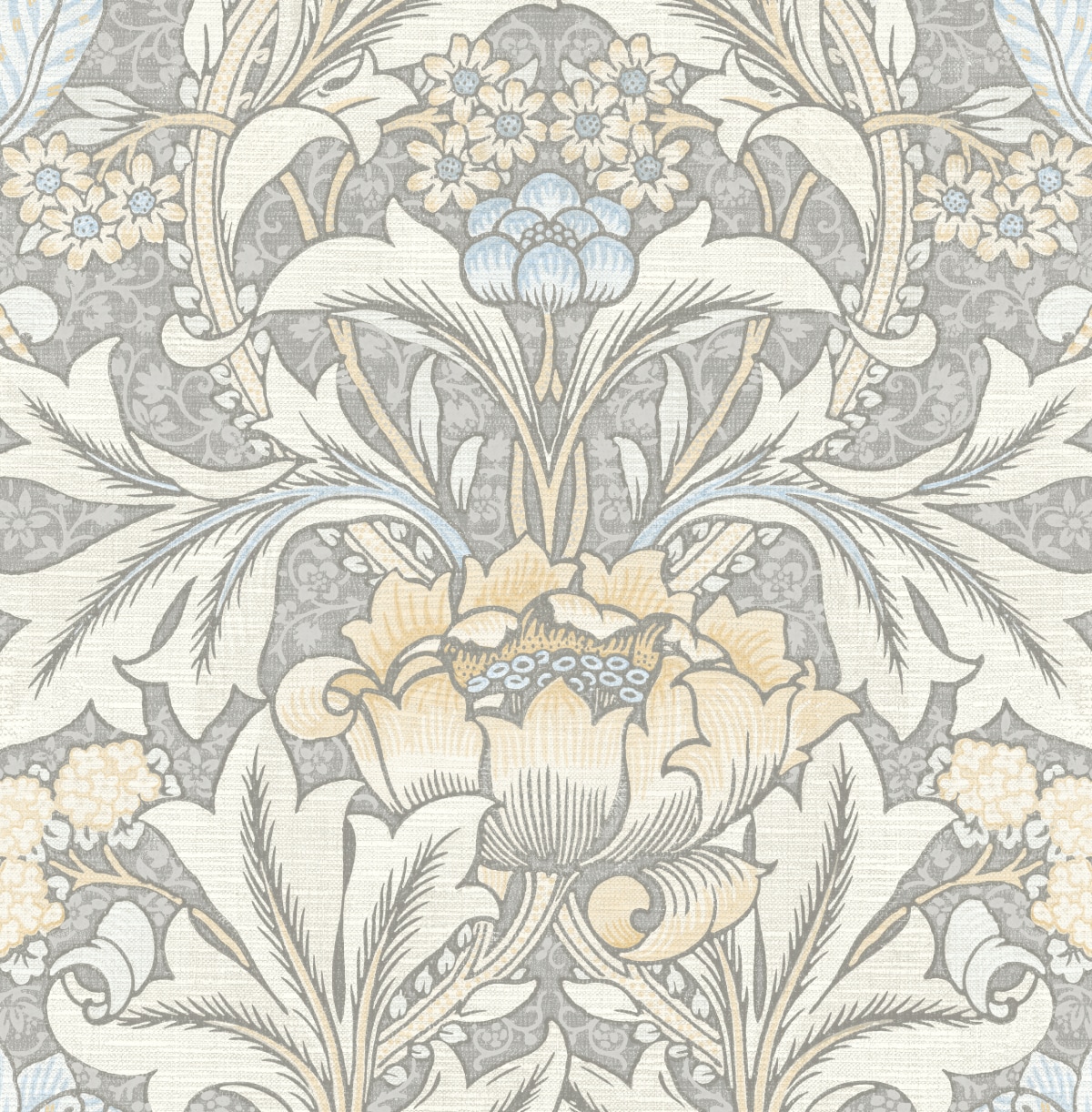NextWall NW41508 30.75-Sq. Feet Daydream Grey and Pearl Blue Vinyl Floral Self-adhesive Peel and Stick Wallpaper