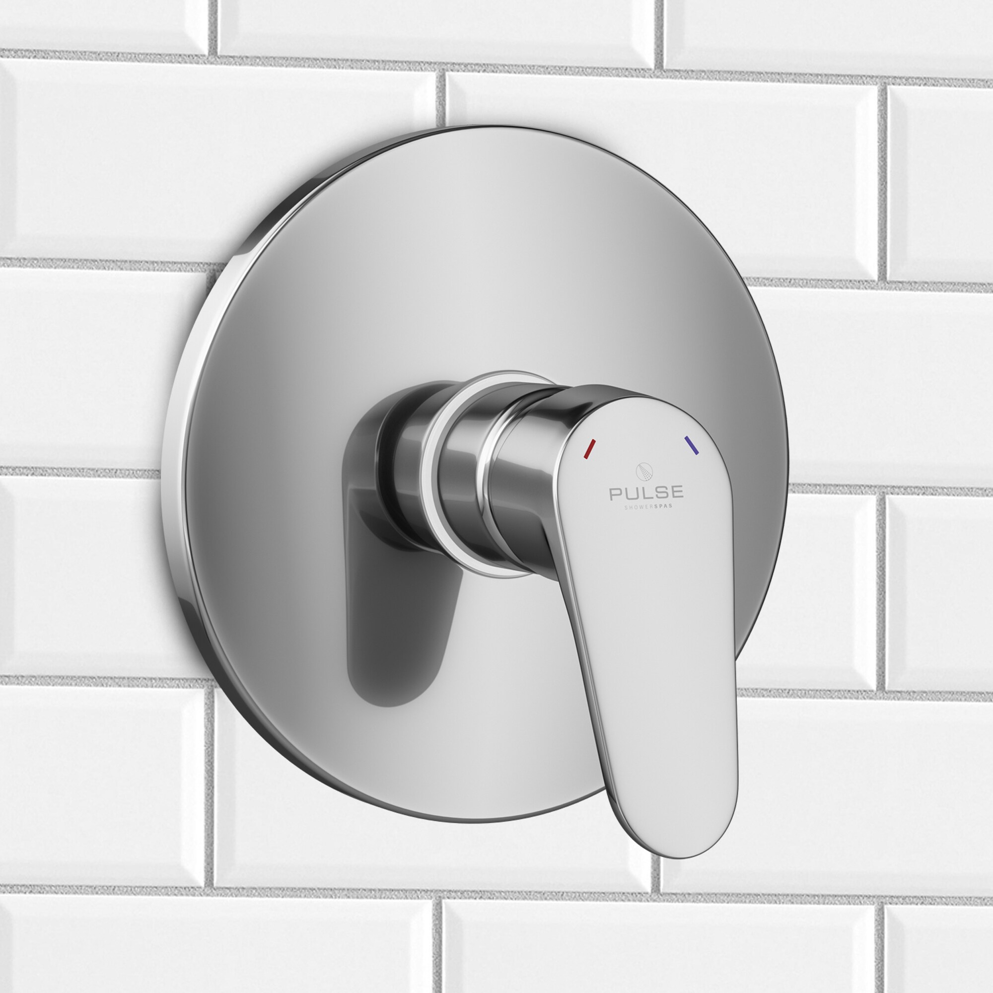 Polished Chrome Wall-Mounted Shower Valve with Lever Handle