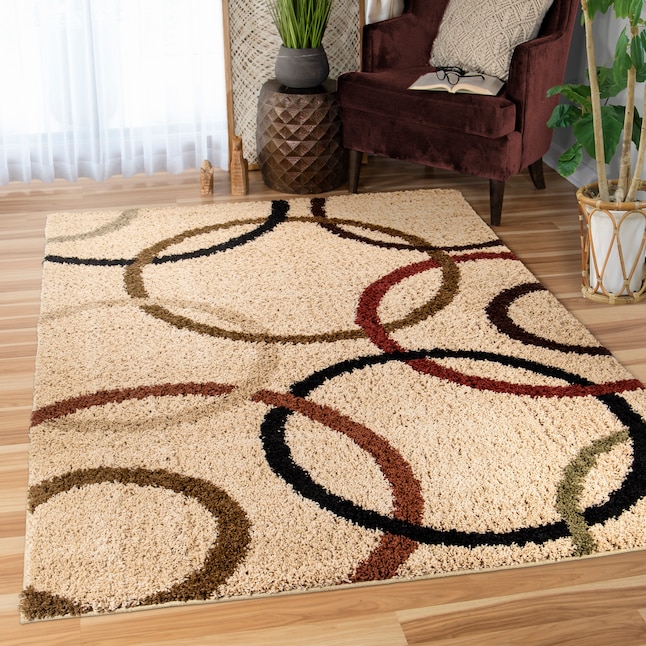 Orian Rugs Circle Life 8 X 11 Ft Bisque Indoor Geometric Area Rug In The Department At Lowes Com