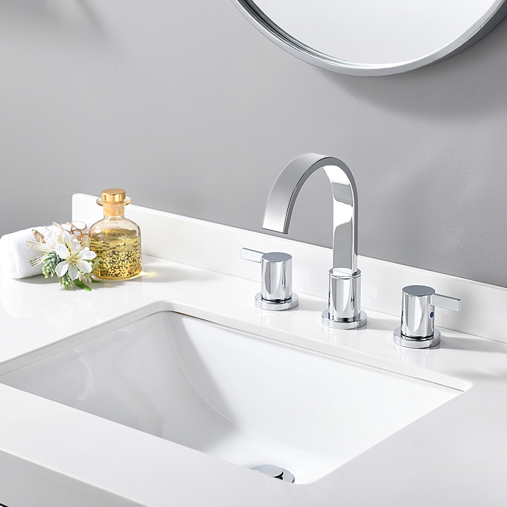 Chrome 8-Inch 2-Handle Widespread Bathroom Faucet