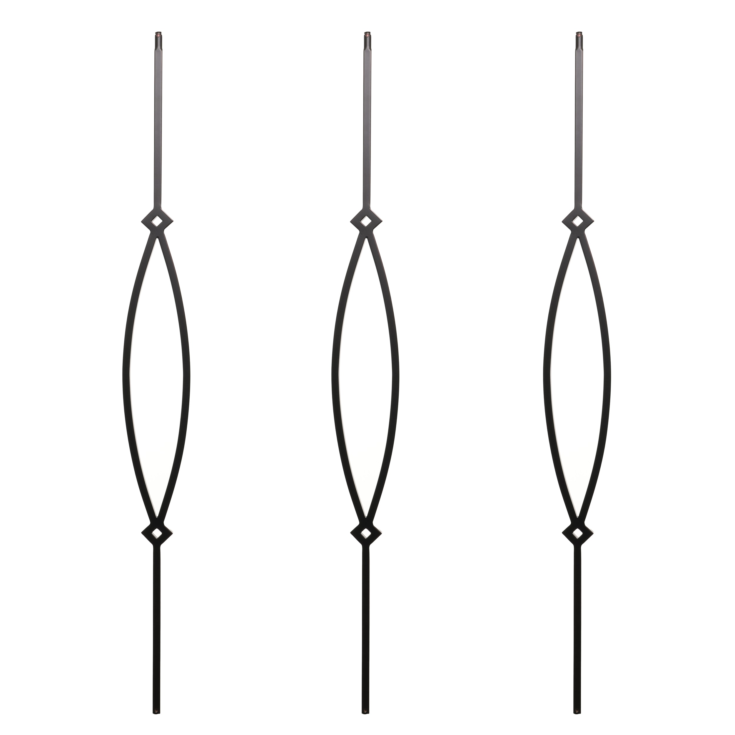 RELIABILT WGT16RC 43-in x 0.5-in Rubbed Copper Wrought Iron Diamond Stair Baluster (3-Pack)