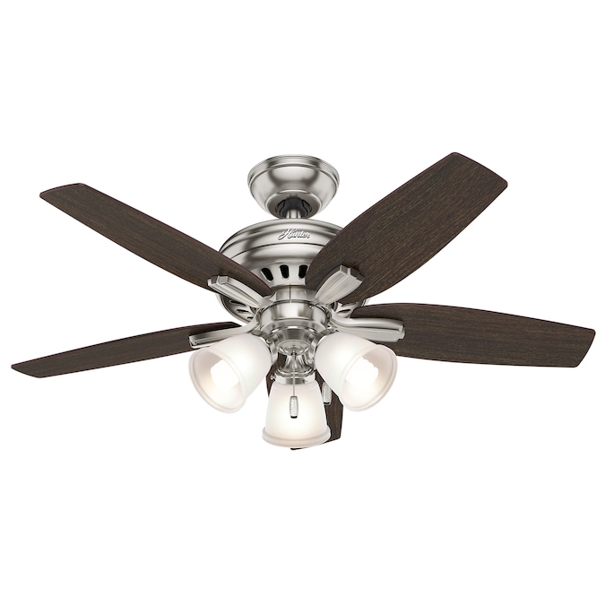 Hunter 42 In Newsome 3 Light Brsh Nickel The Ceiling Fans Department At Com - Hunter Ceiling Fan Light Remote Control Model 27185