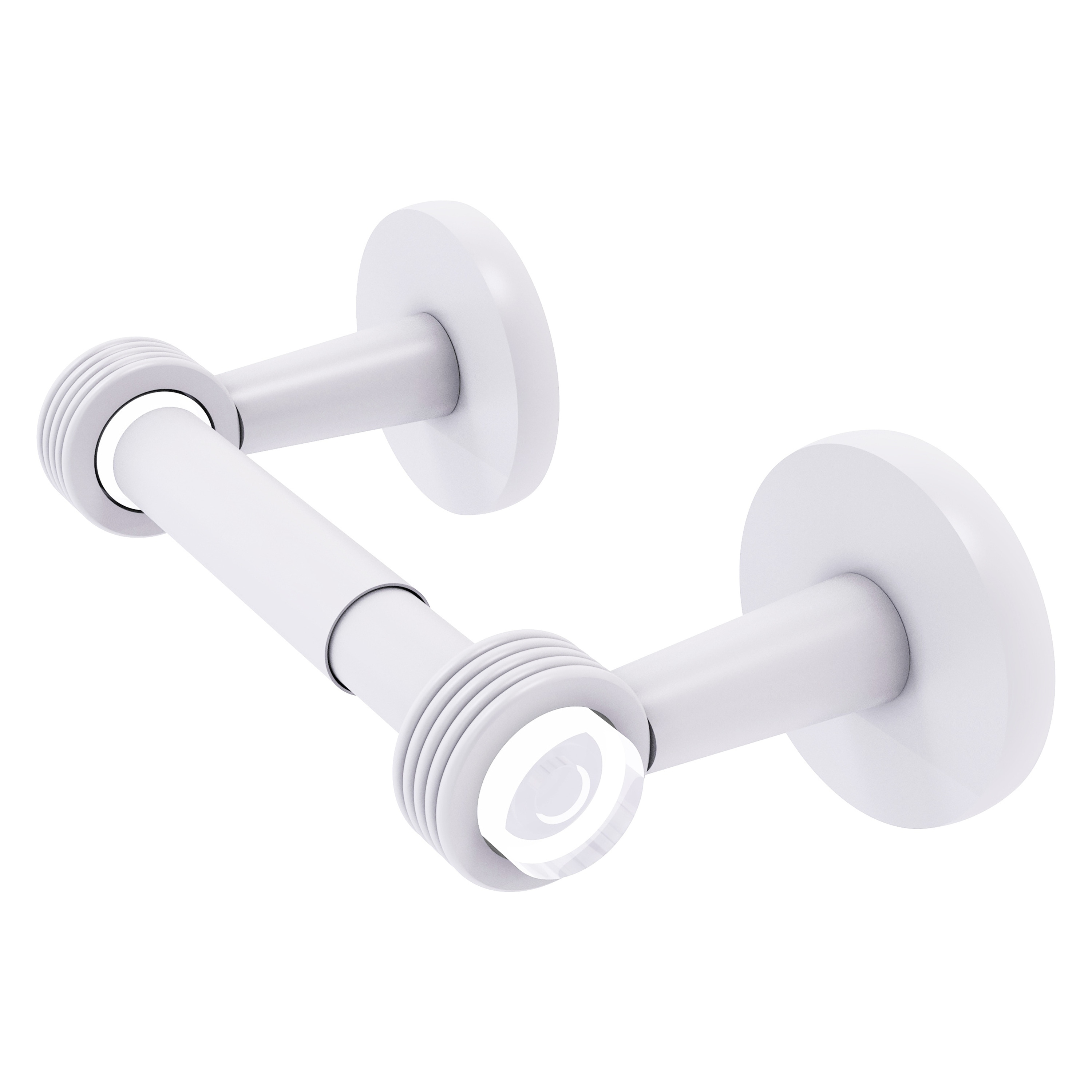 Allied Brass CV-24G-WHM Clearview Matte White Wall mount Double post Toilet Paper Holder 1 -Rolls with Storage