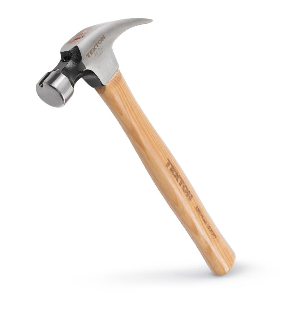 TEKTON 20-oz Smooth Face Steel Head Wood Claw Hammer in the