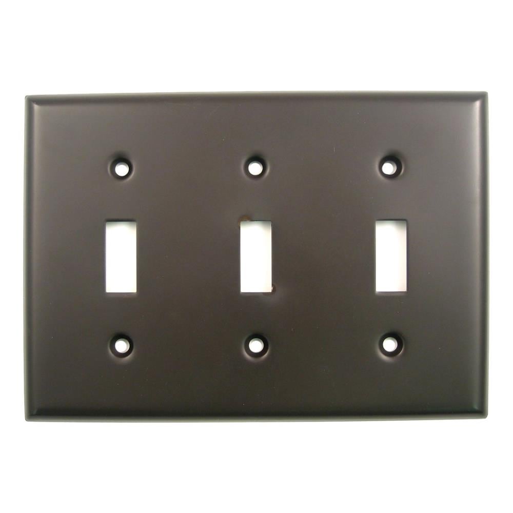 Rusticware 789ORB 3 -Gang Standard Size Oil-rubbed bronze Brass Indoor Toggle Wall Plate