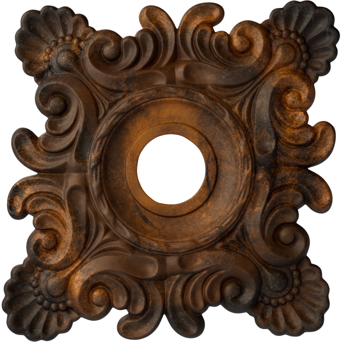 Ekena Millwork CM18CRRUS Crawley 18-in W x 18-in L Painted Rust Polyurethane Whole Ceiling Medallion