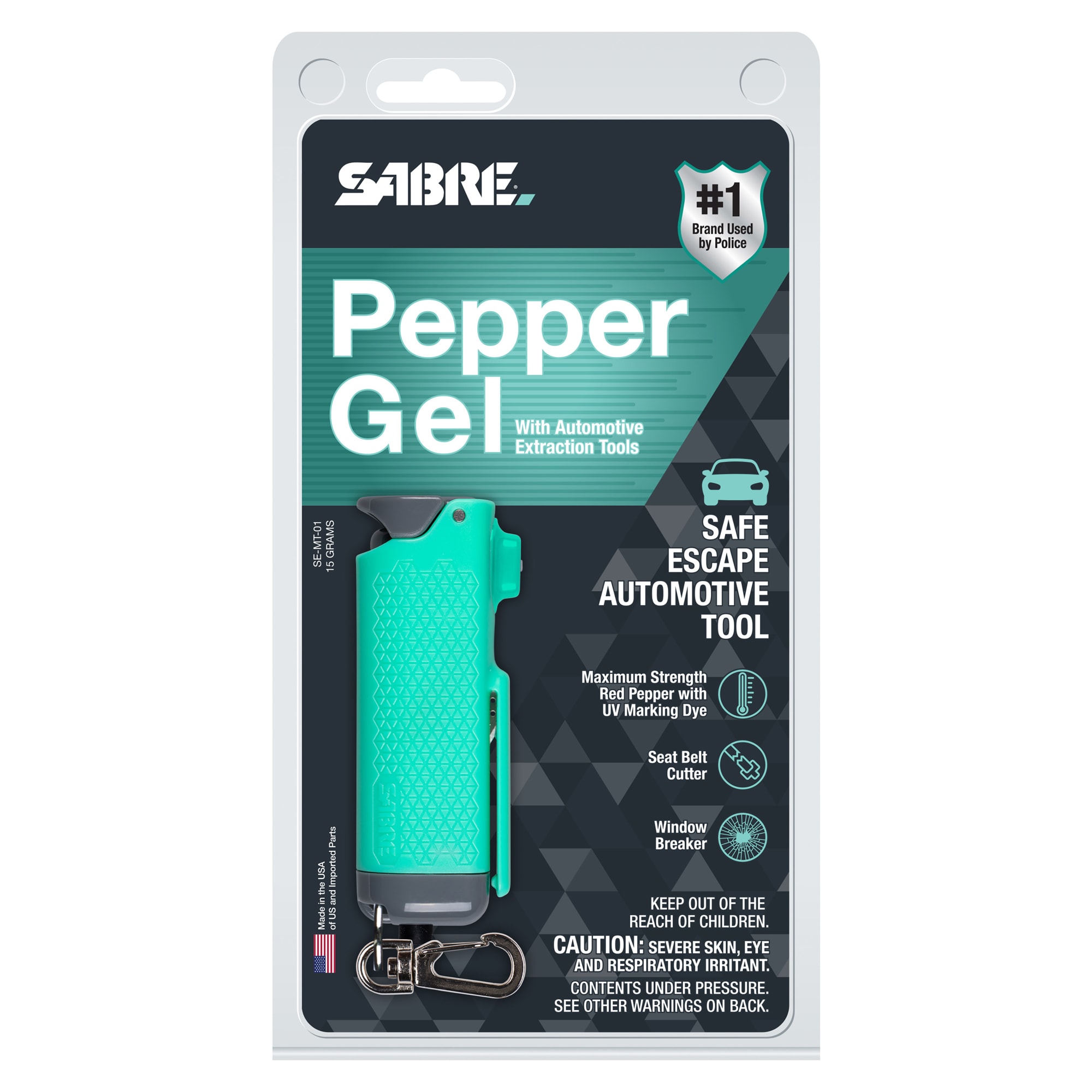 SABRE Safe Escape Pepper Gel, Seatbelt Cutter and Window Glass Breaker in  Black SE-BK-01 - The Home Depot