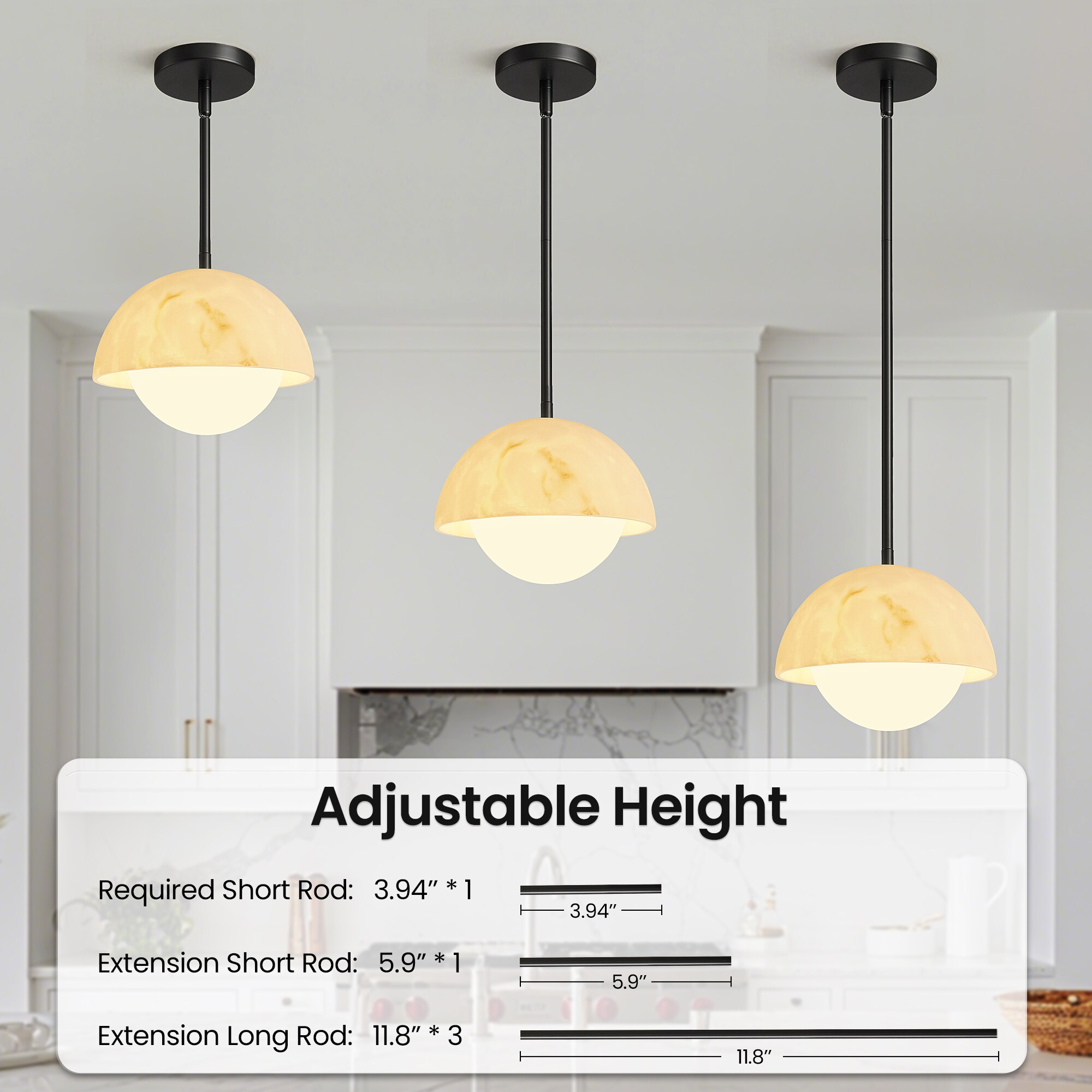 KAISITE 8232PL-01BK-GLS Pendant-Lights - View #7