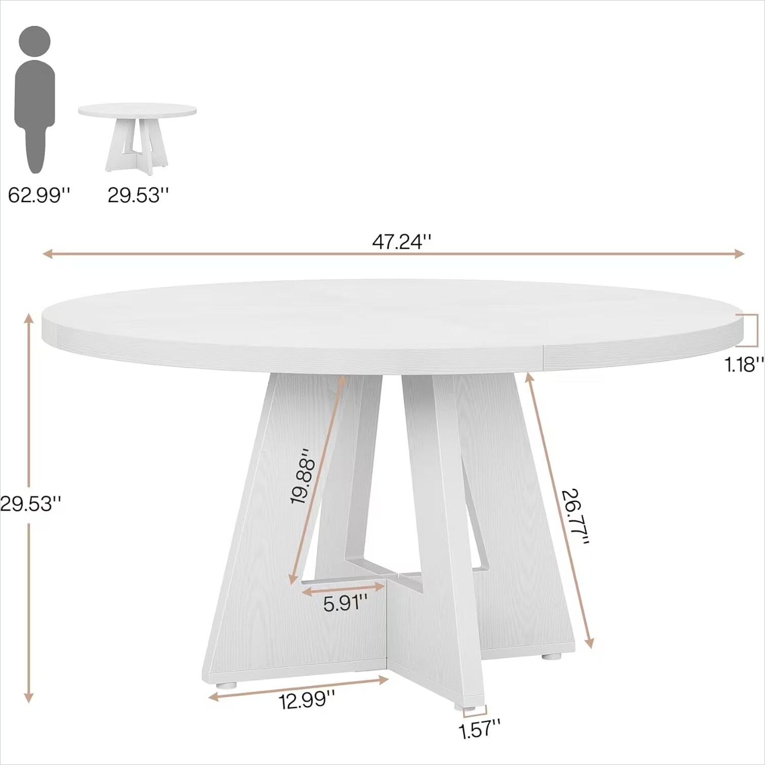 FlowLuxe 0LEQ1YZ737KW Dining-Tables - View #3