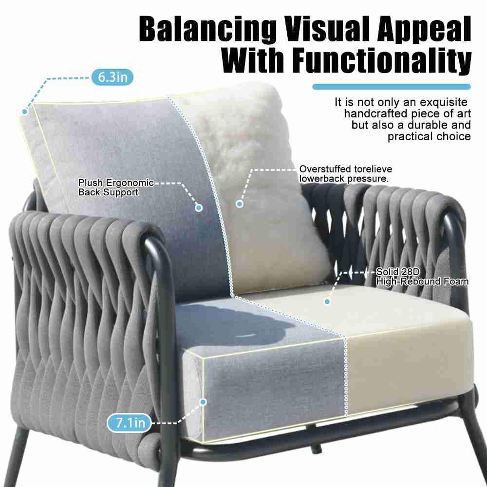 Coolbibila QUIN-PATIO-GRAY Patio-Conversation-Sets - View #2