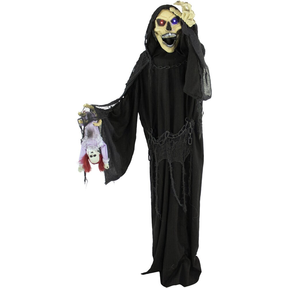 Haunted Hill Farm 5.33-ft Freestanding Moaning Lighted Reaper ...