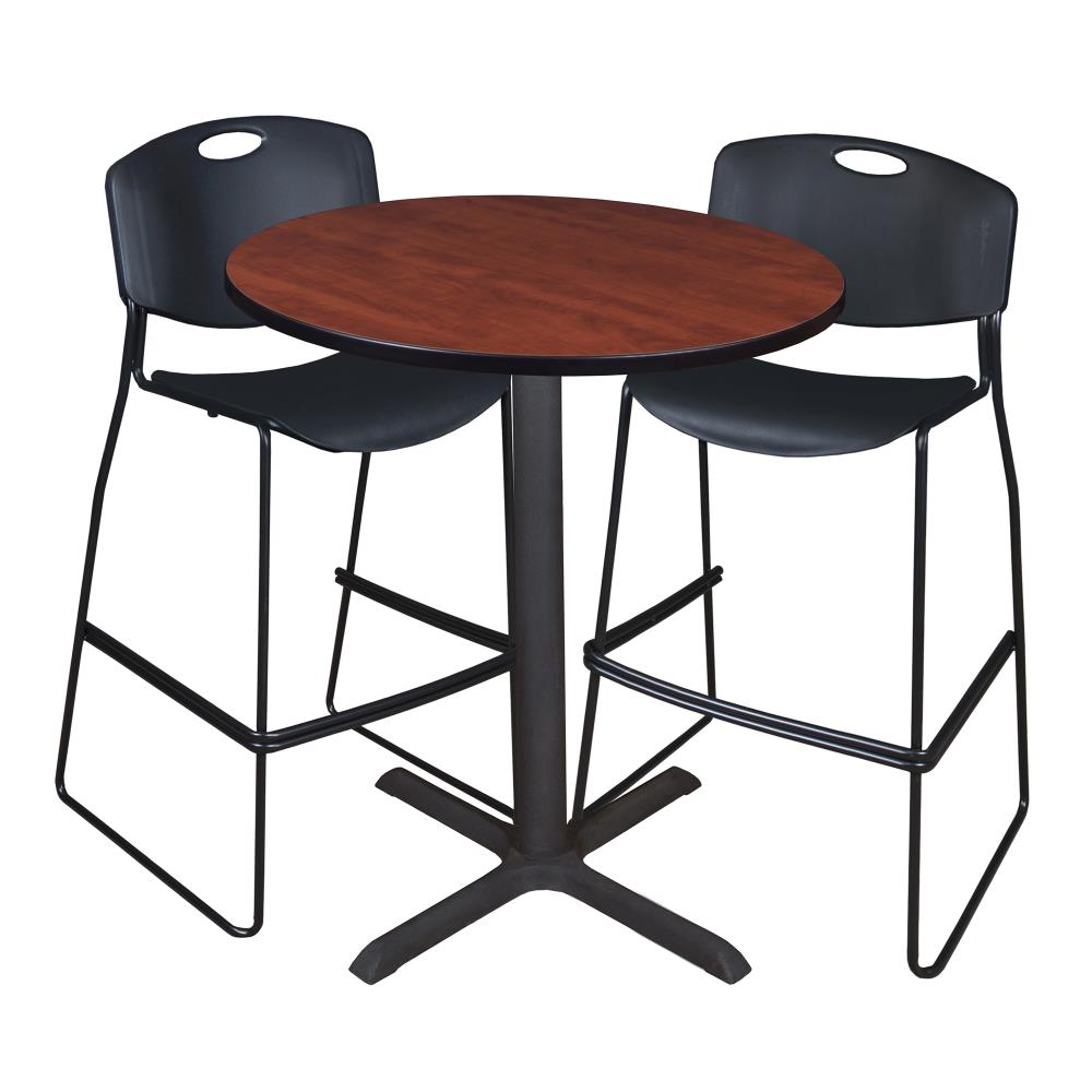 Regency TCB36RNDCH4495BK Breakroom Red 4-Person Training Table (36-in W x 42-in H)