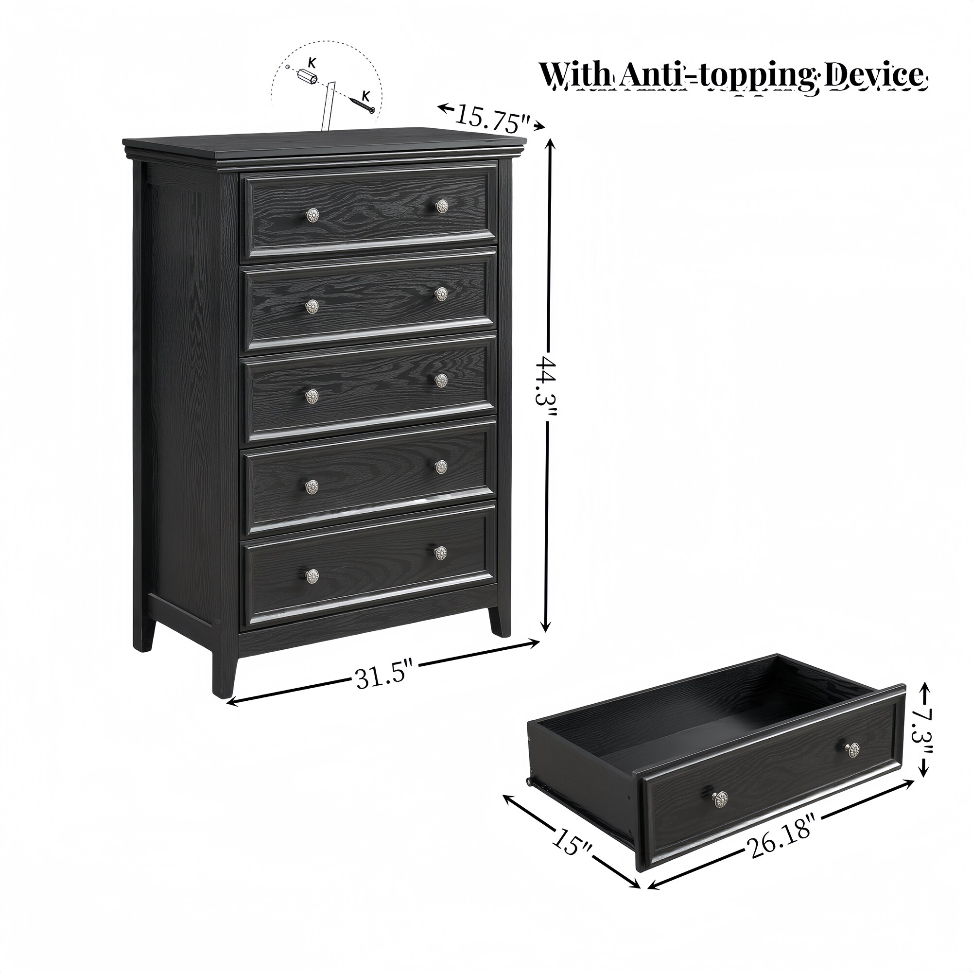 SINOFURN SYC500012BK dressers - View #8