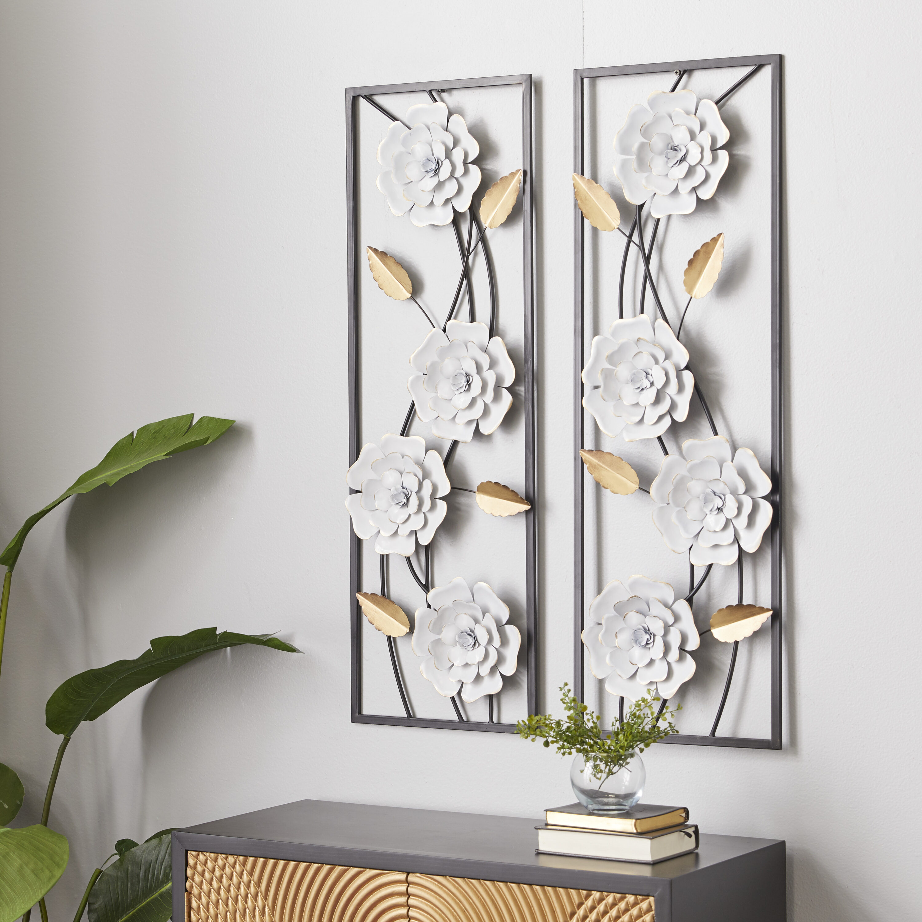Grayson Lane 91840 12.00-Inches W x 36.00-Inches H Metal Floral Floral Wall sculpture