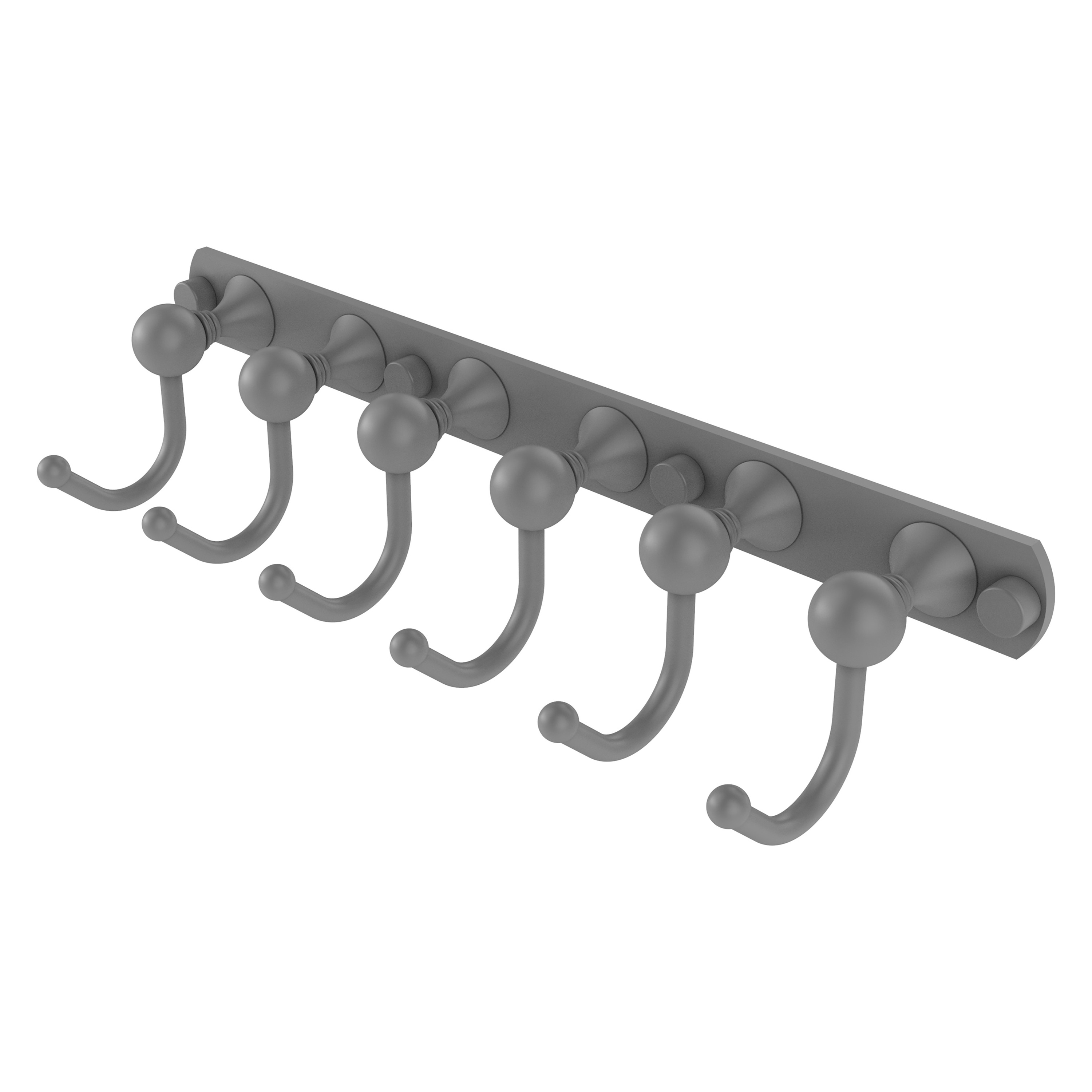 Allied Brass SL-20-6-GYM Shadwell Matte Gray 6 -Hook Wall mount Towel Hook