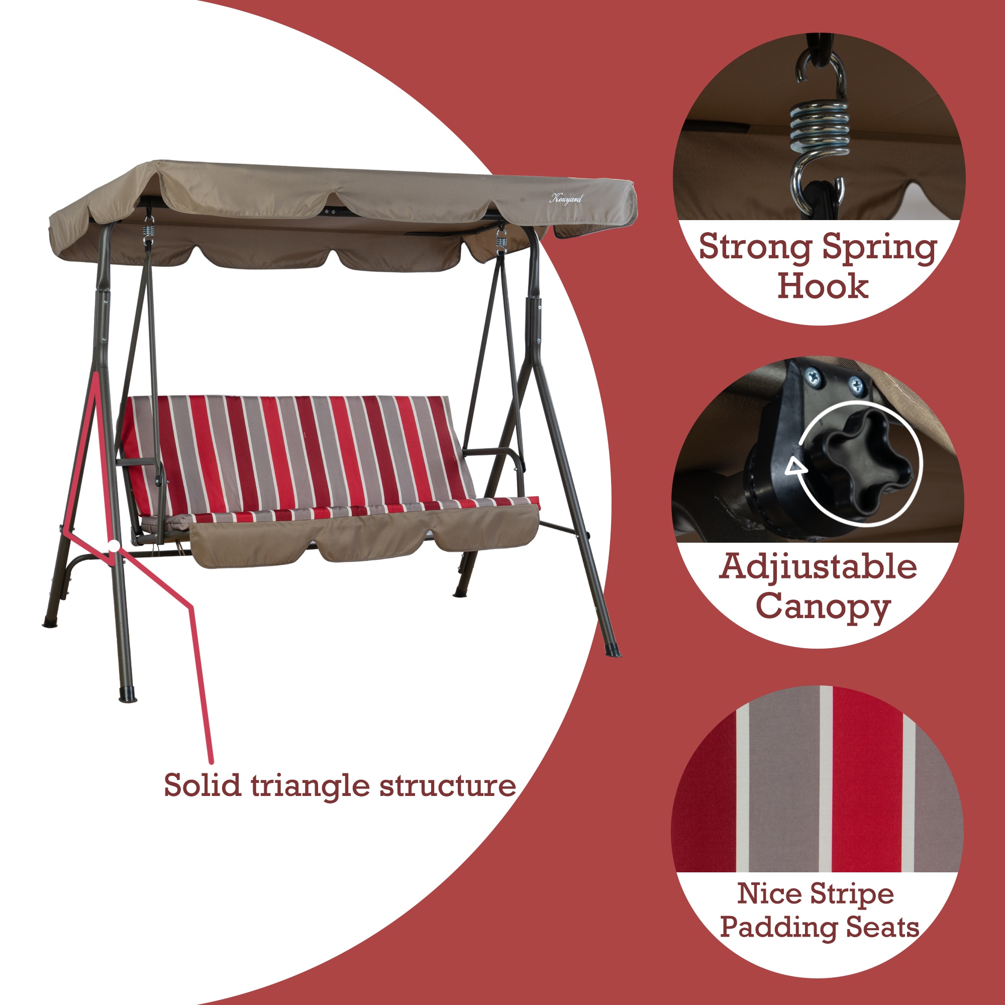 Kozyard KZSW3102R Swing-Gliders - View #3