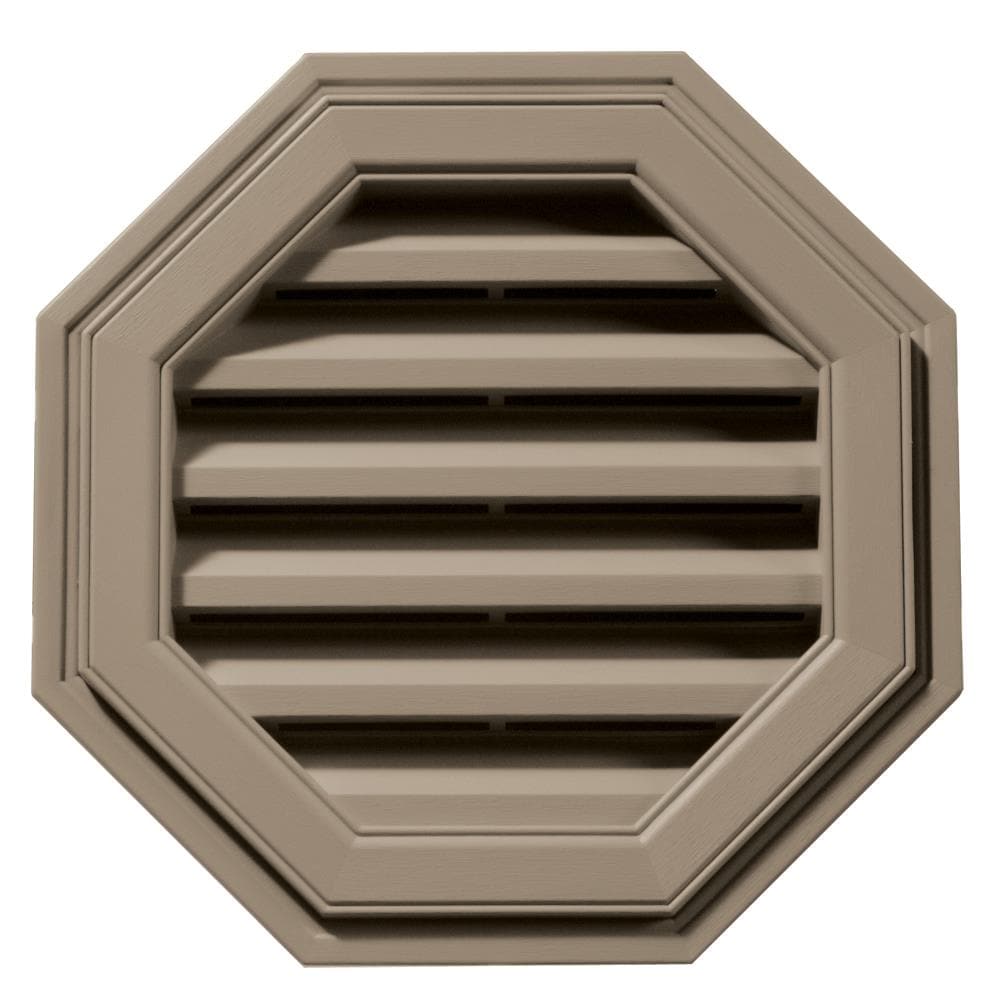 Builders Edge 120011818095 18-in x 18-in Clay Octagon Vinyl Gable Louver Vent