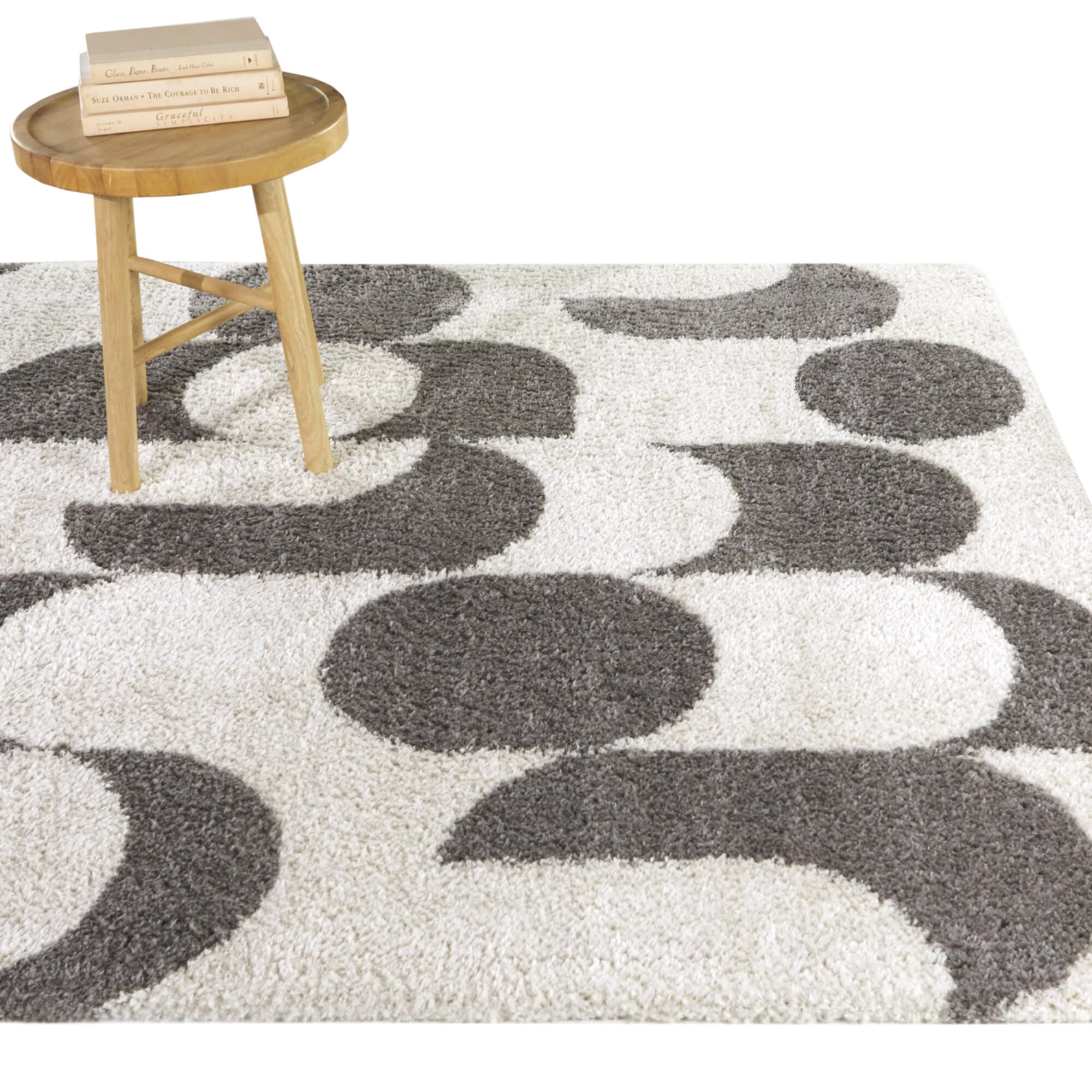 Balta 3122545 5 x 6 (ft) Polyester Charcoal Rectangular Indoor Geometric Mid-Century Modern Area rug
