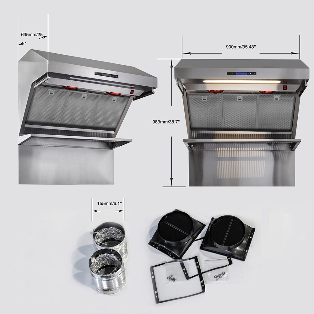 FORNO FRHWM5029-36HB Wall-Mounted-Range-Hoods - View #7