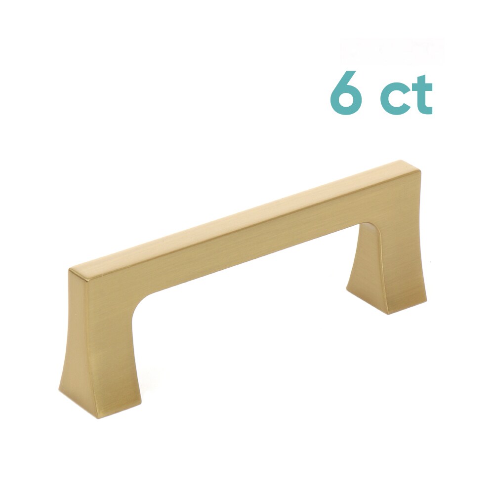 Origin 21 CAB-076-619-BG-6P Indio 3-in , 76mm Center to Center Brushed Gold Rectangular Bar 6 -Pack