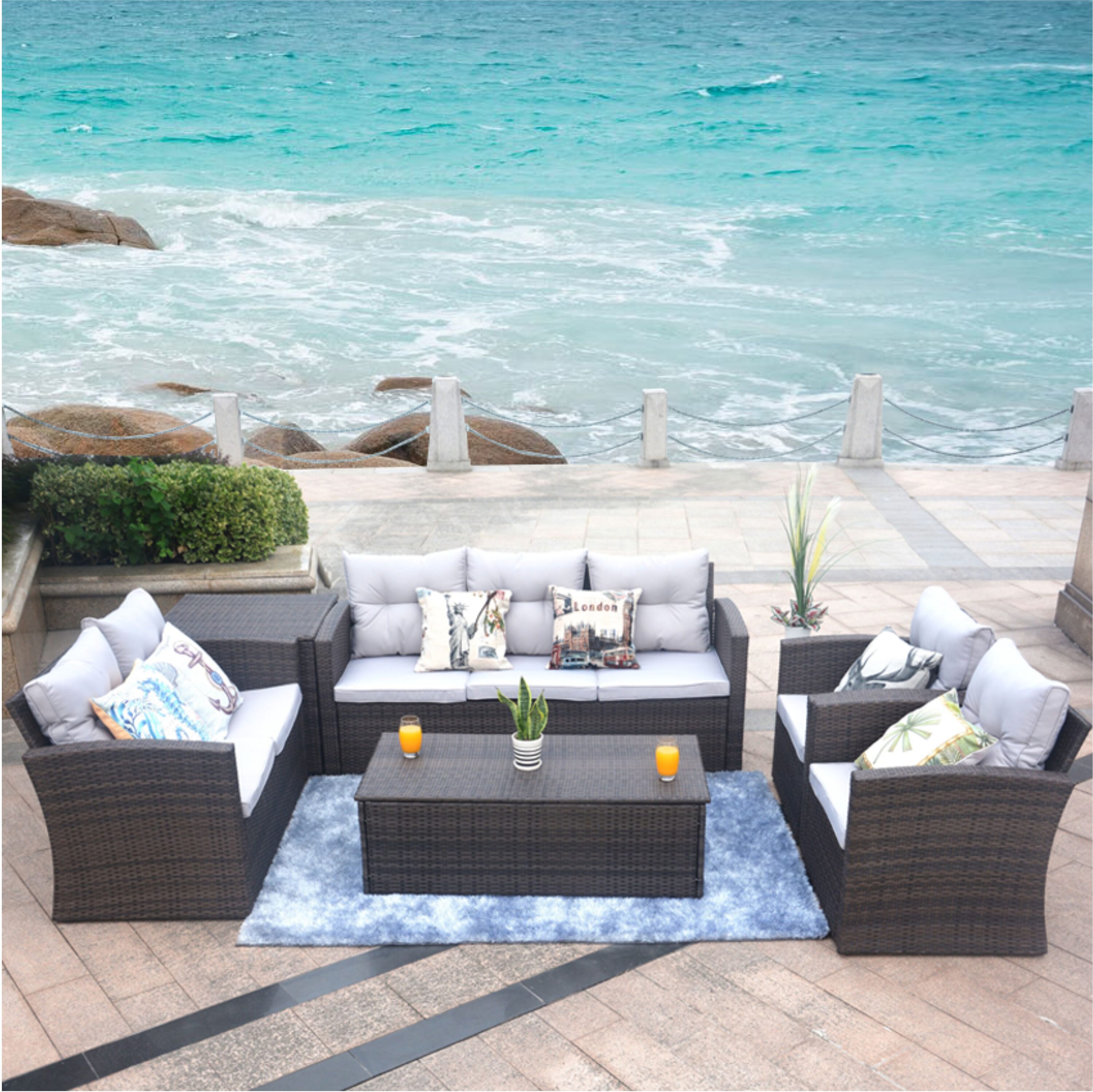 Direct Wicker DWG-1503&2334TA-GR Patio-Conversation-Sets - View #12