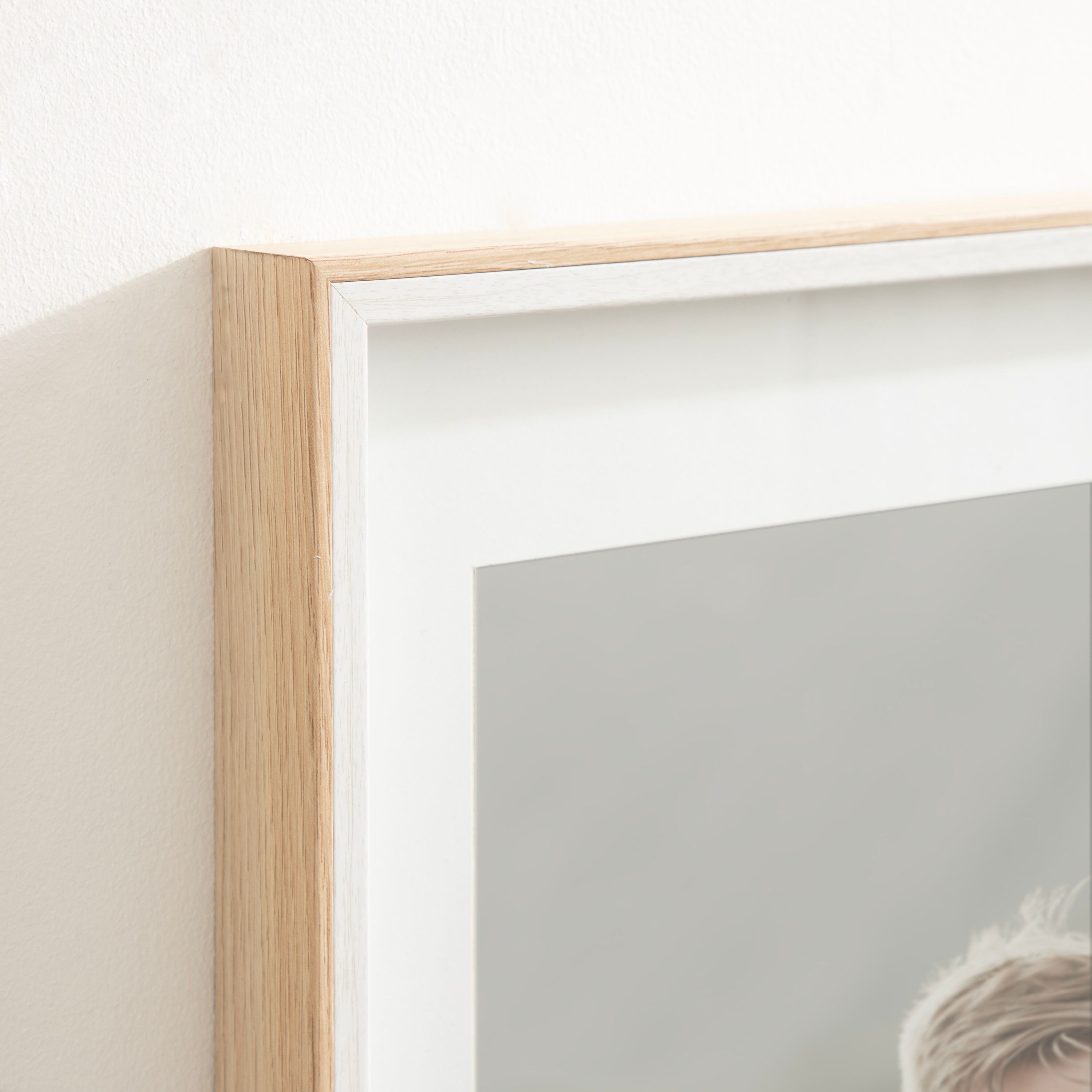 White and Natural Wood 14x18 Picture Frame Set of 3
