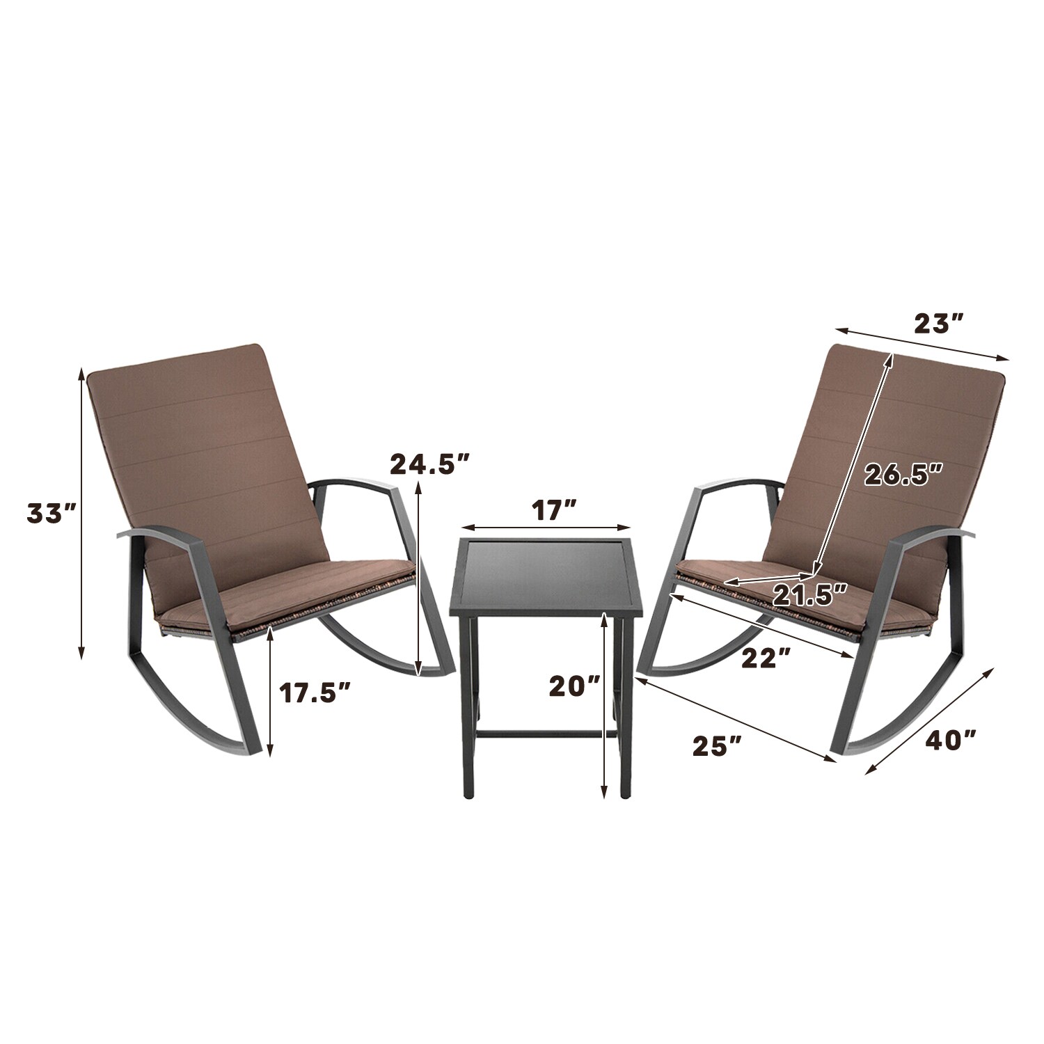 WELLFOR TDS10512CF Patio-Conversation-Sets - View #3