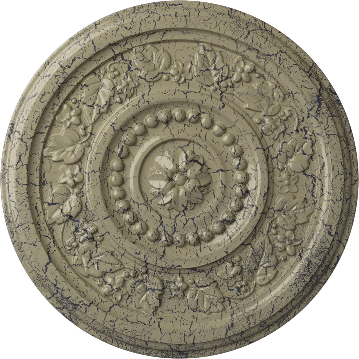 Ekena Millwork CM16MACSC Marseille 16.125-in W x 16.125-in L Painted Castle Stone Crackle Polyurethane Whole Ceiling Medallion